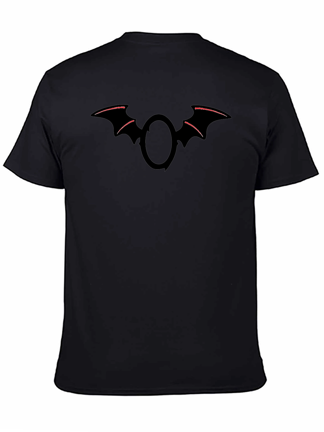 Mens Black T-Shirt with Bat Logo