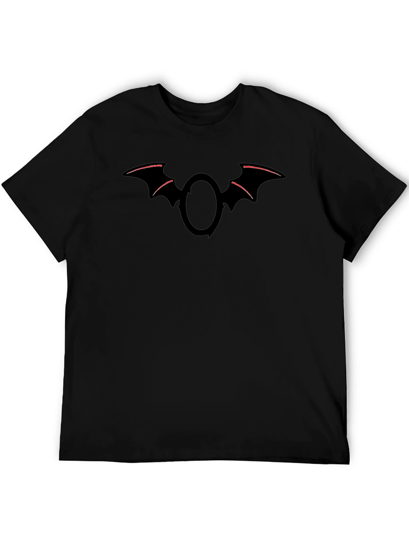 Mens Black T-Shirt with Bat Logo