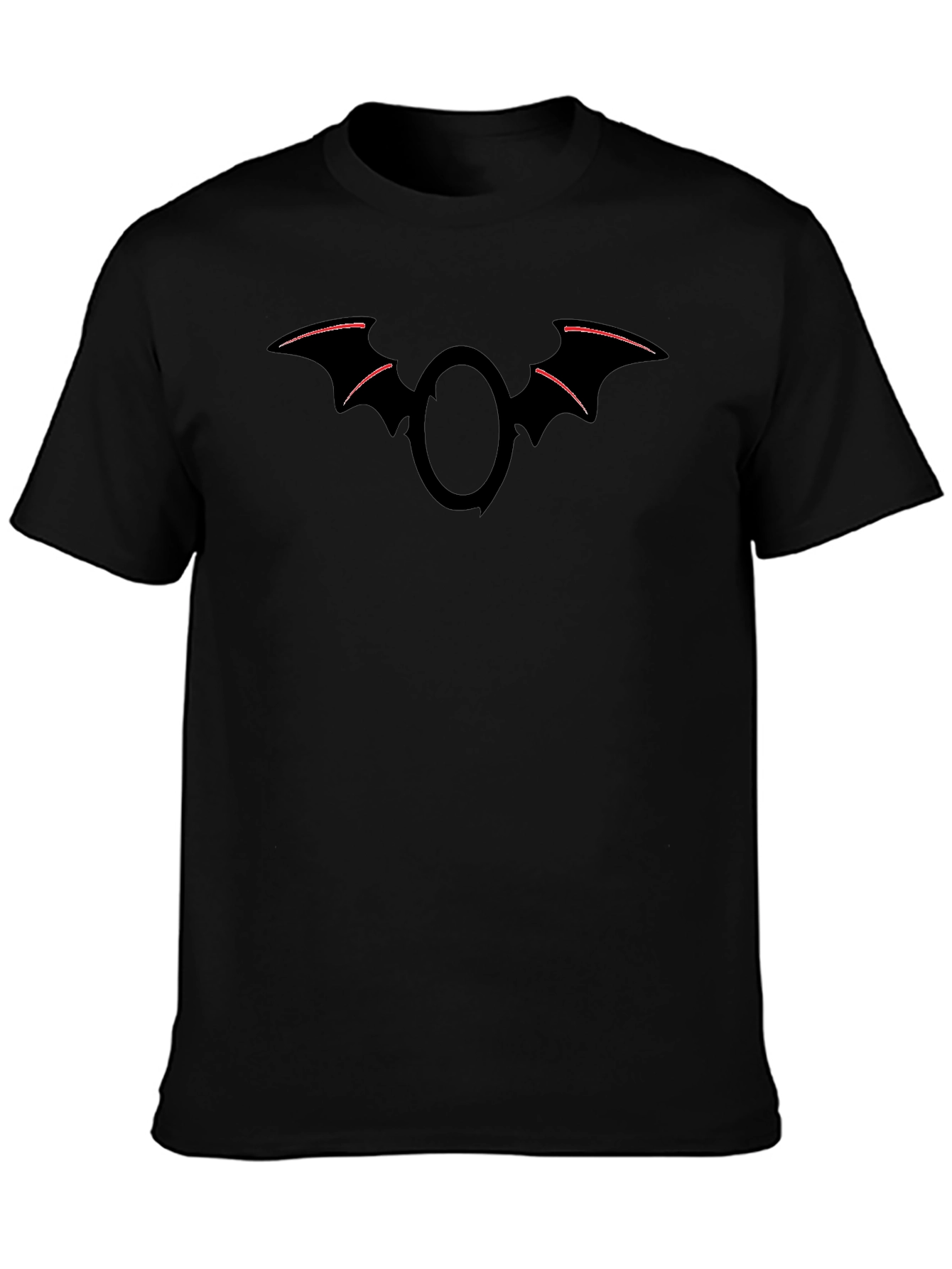 Mens Black T-Shirt with Bat Logo