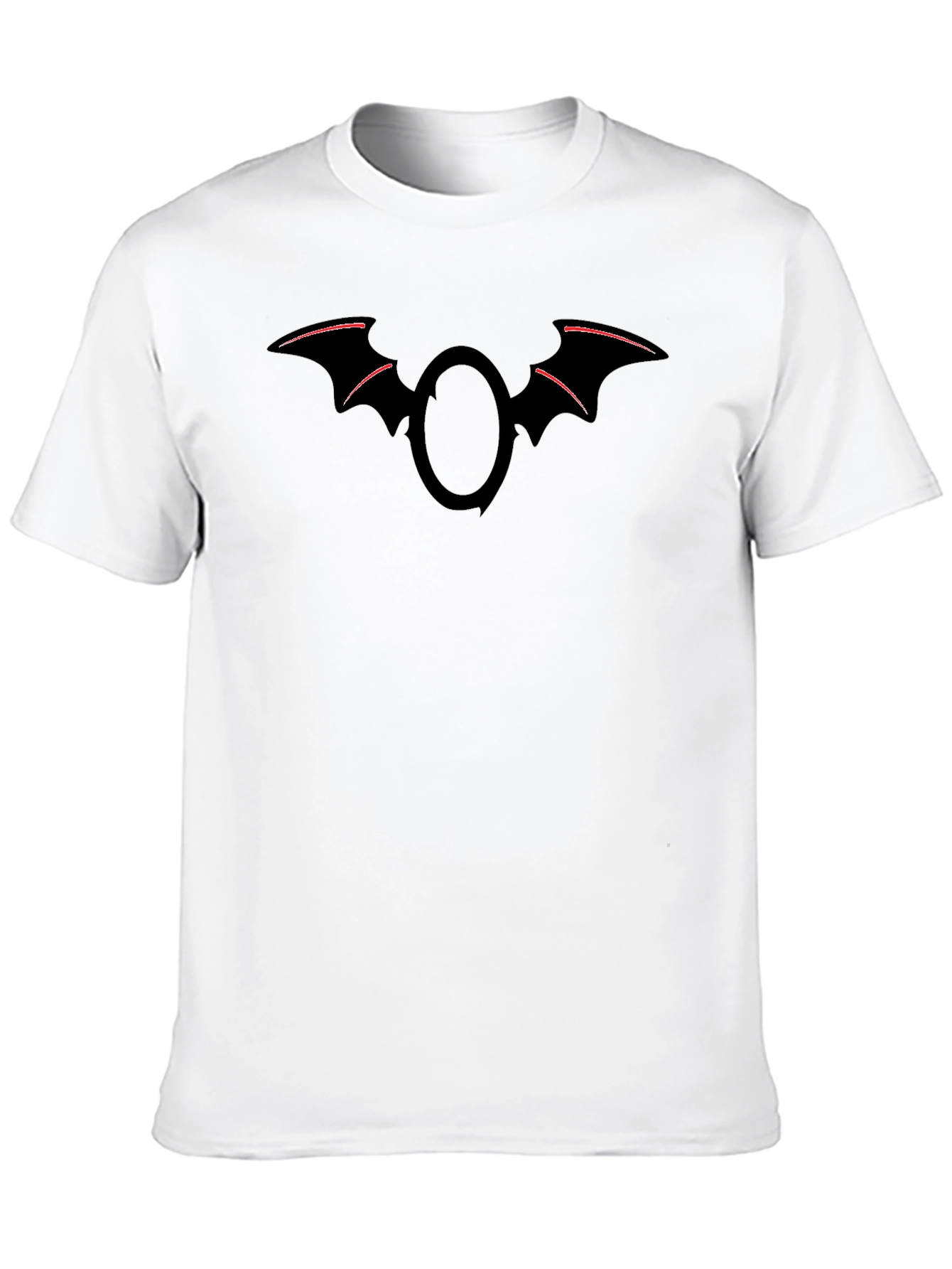 Mens Black T-Shirt with Bat Logo