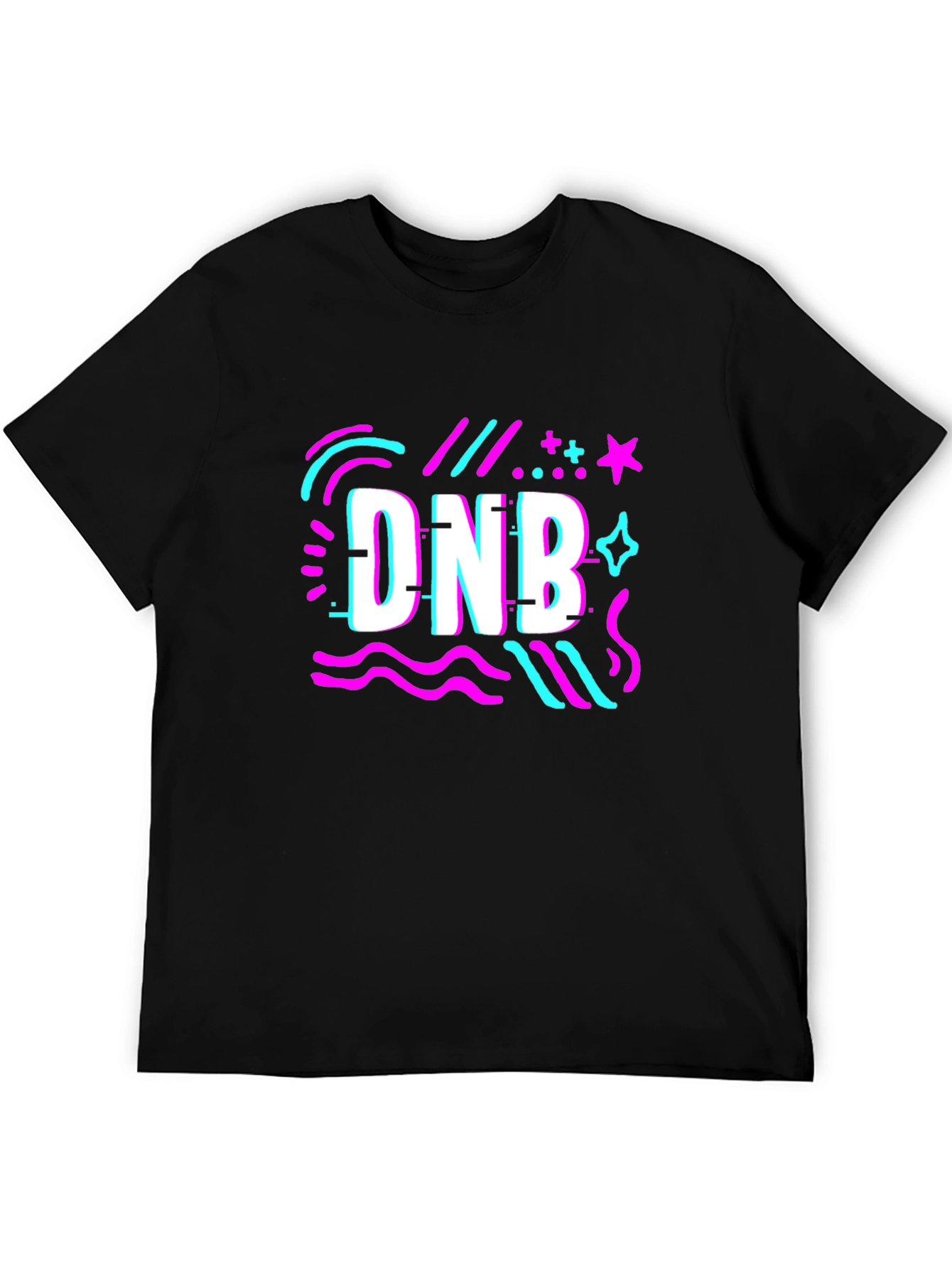 DNB Glitch Style Black T-Shirt