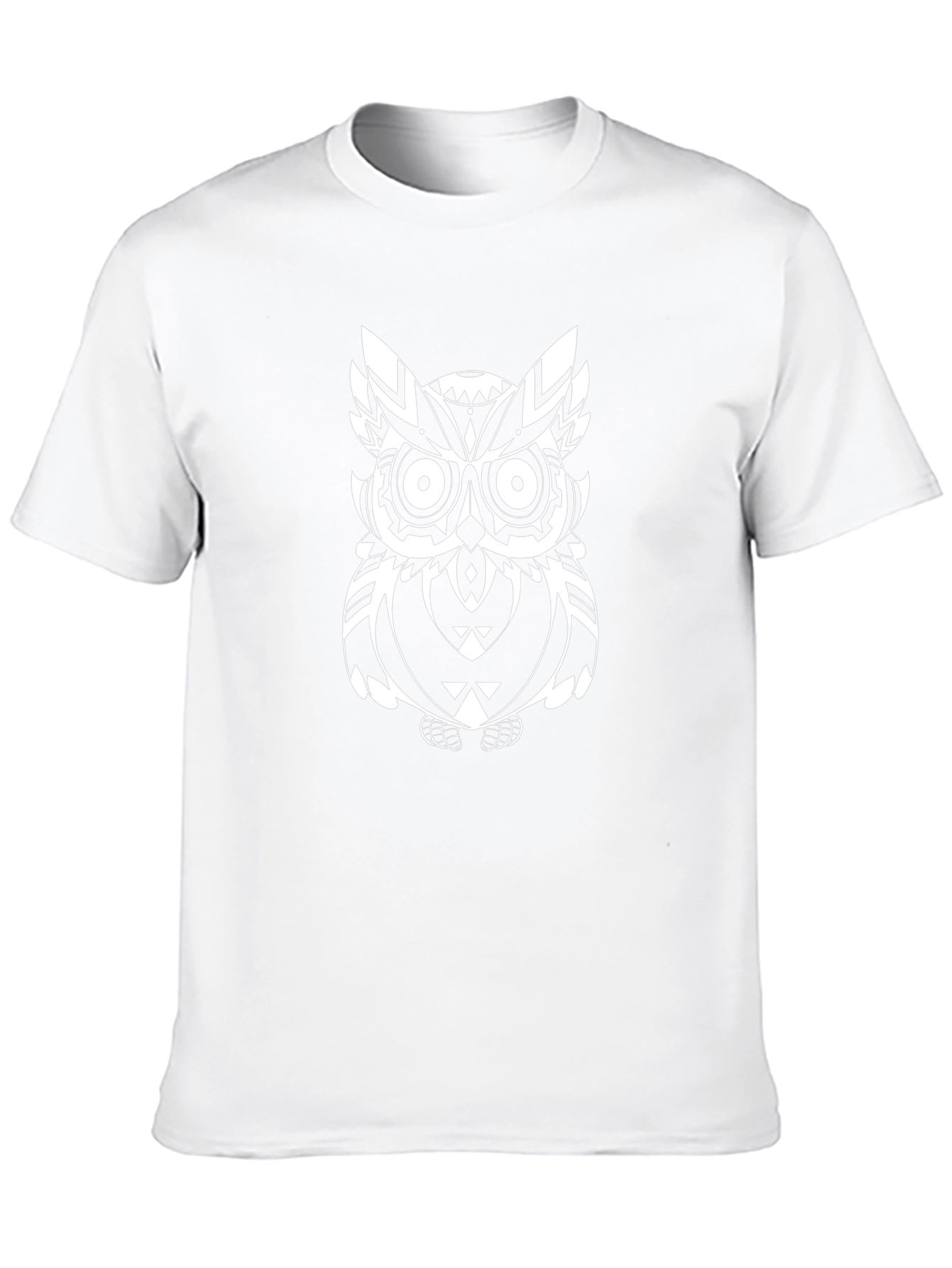 Abstract Owl Graphic Black T-Shirt