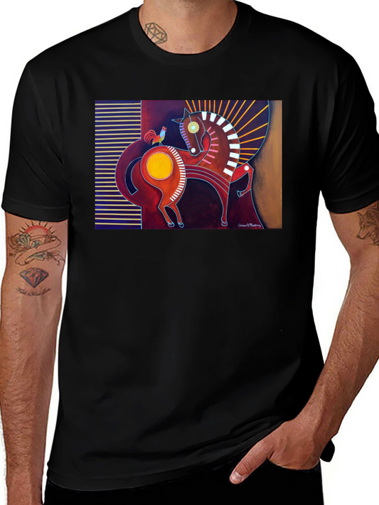 Abstract Horse Graphic Tee - Unique Art Design T-Shirt
