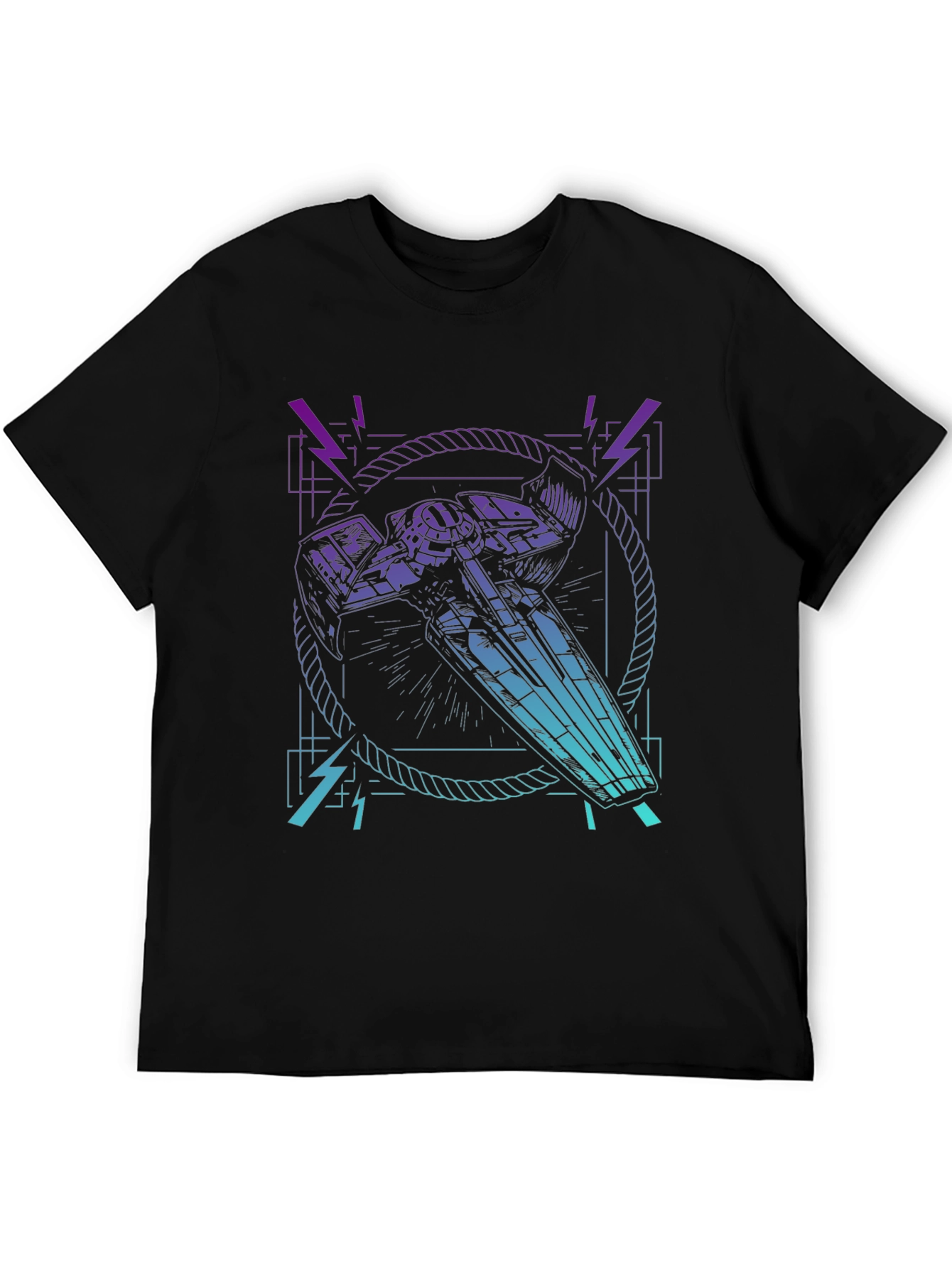 Cyberpunk Spaceship Graphic T-Shirt