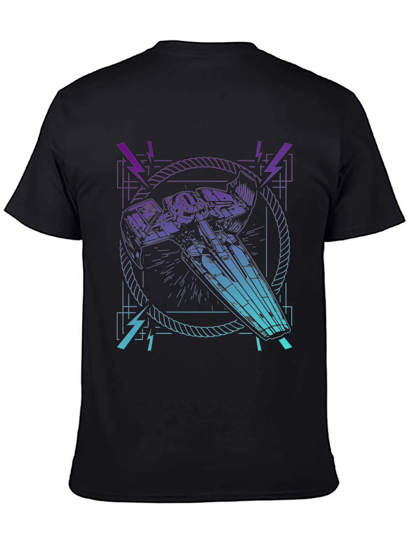Cyberpunk Spaceship Graphic T-Shirt