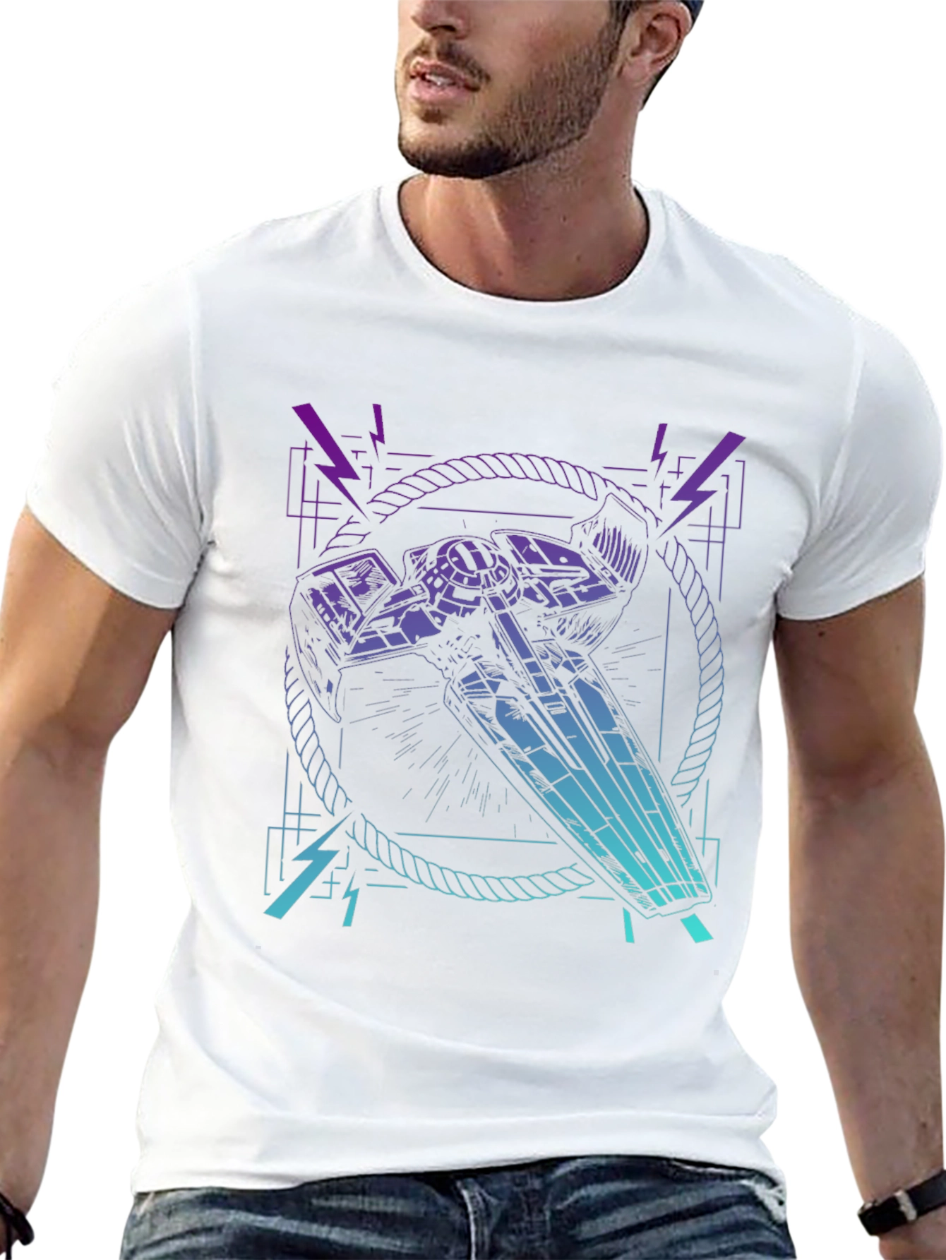 Cyberpunk Spaceship Graphic T-Shirt