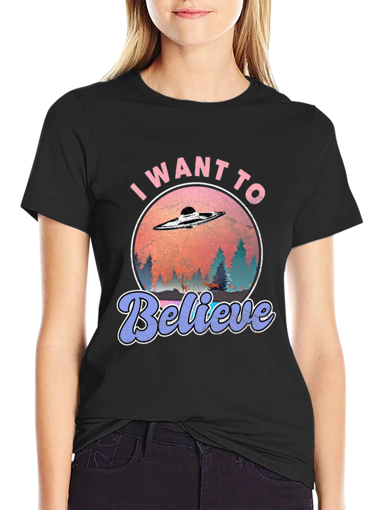 I Want to Believe UFO T-Shirt - Retro Graphic Tee