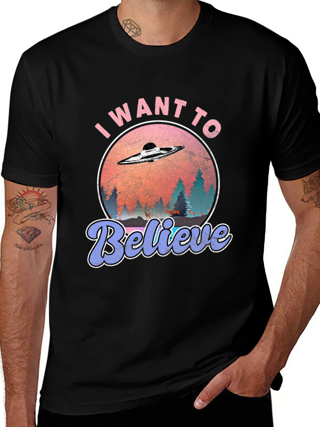 I Want to Believe UFO T-Shirt - Retro Graphic Tee