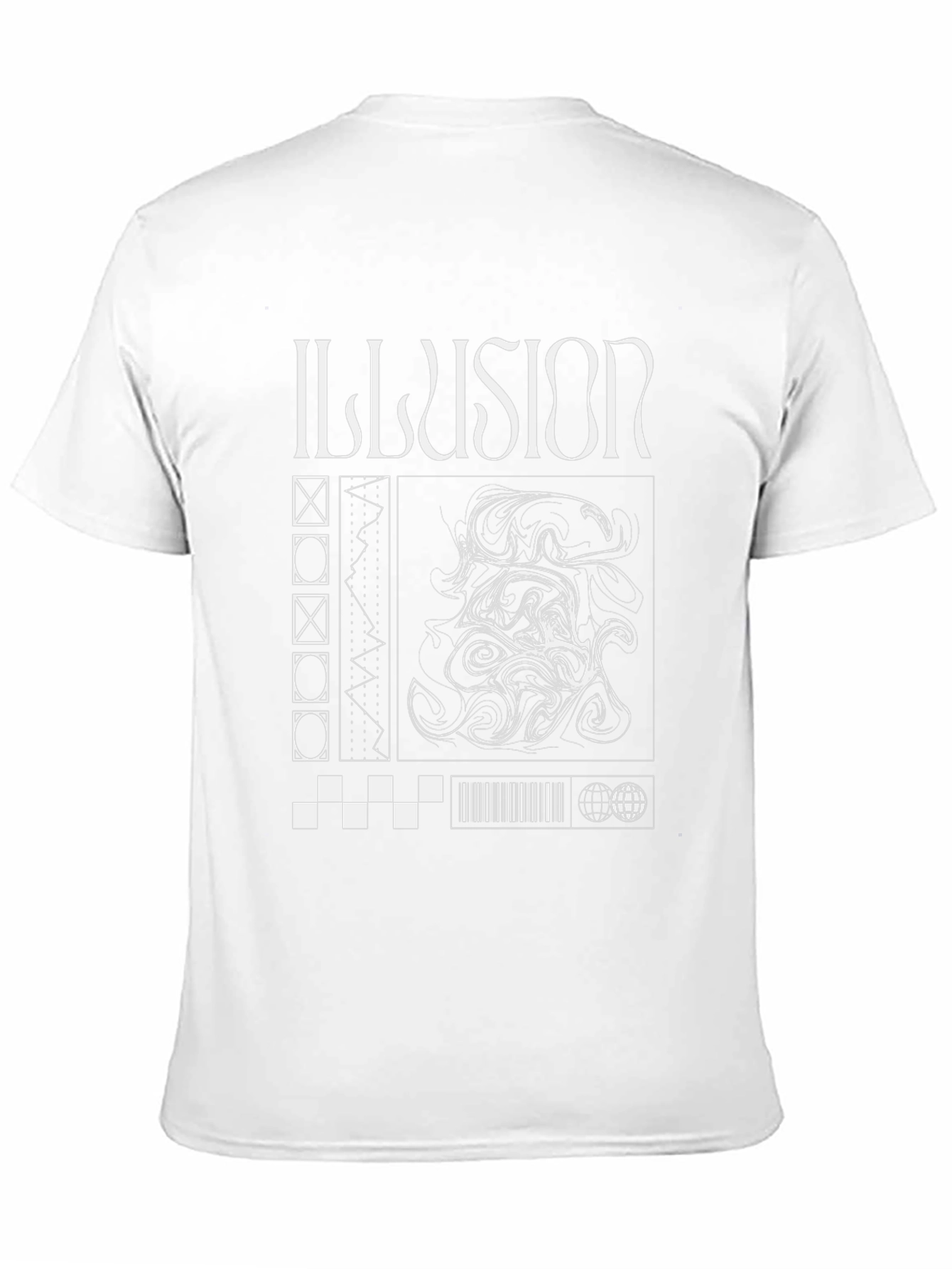 Illusion Graphic Print Black T-Shirt
