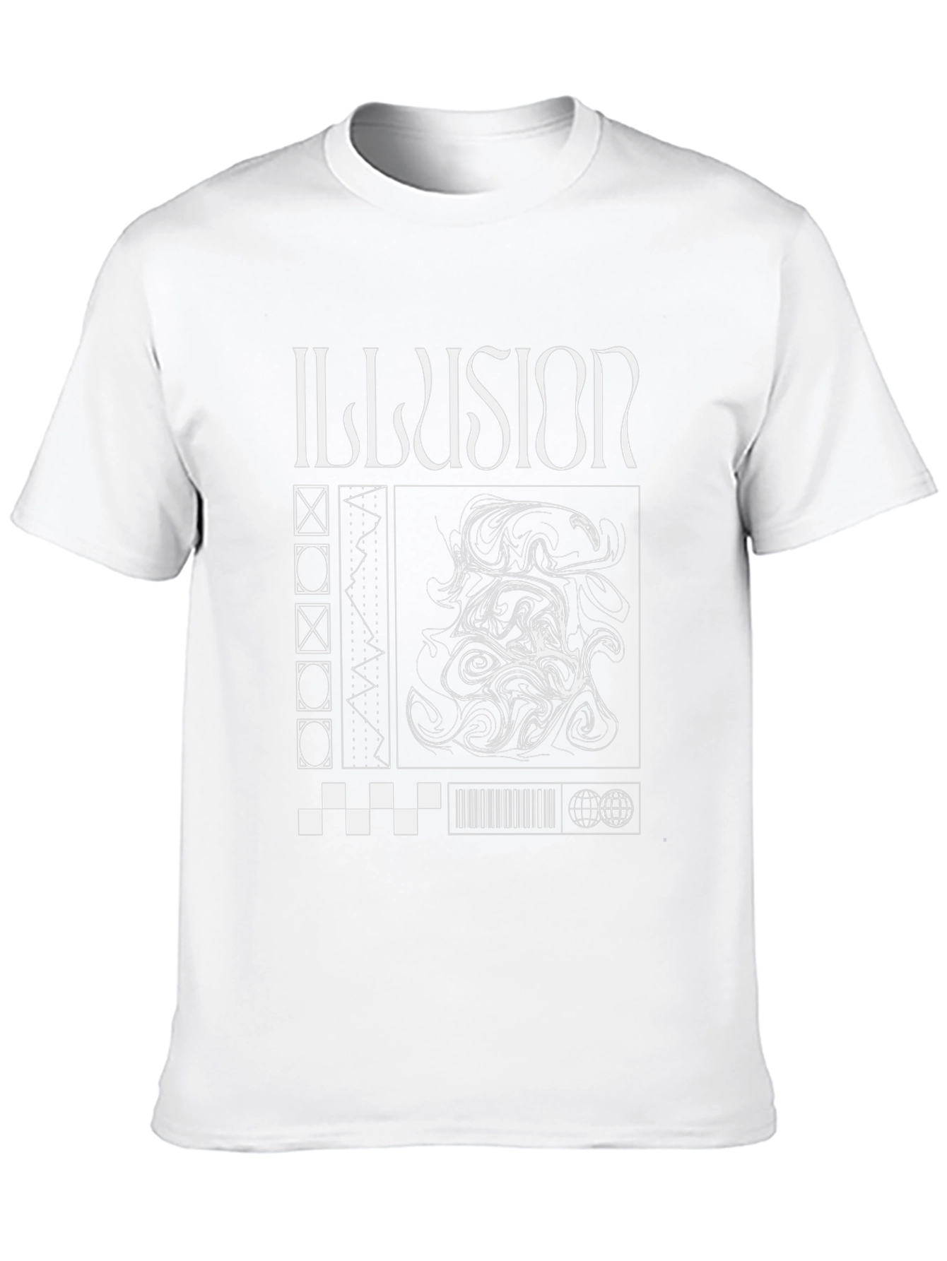 Illusion Graphic Print Black T-Shirt