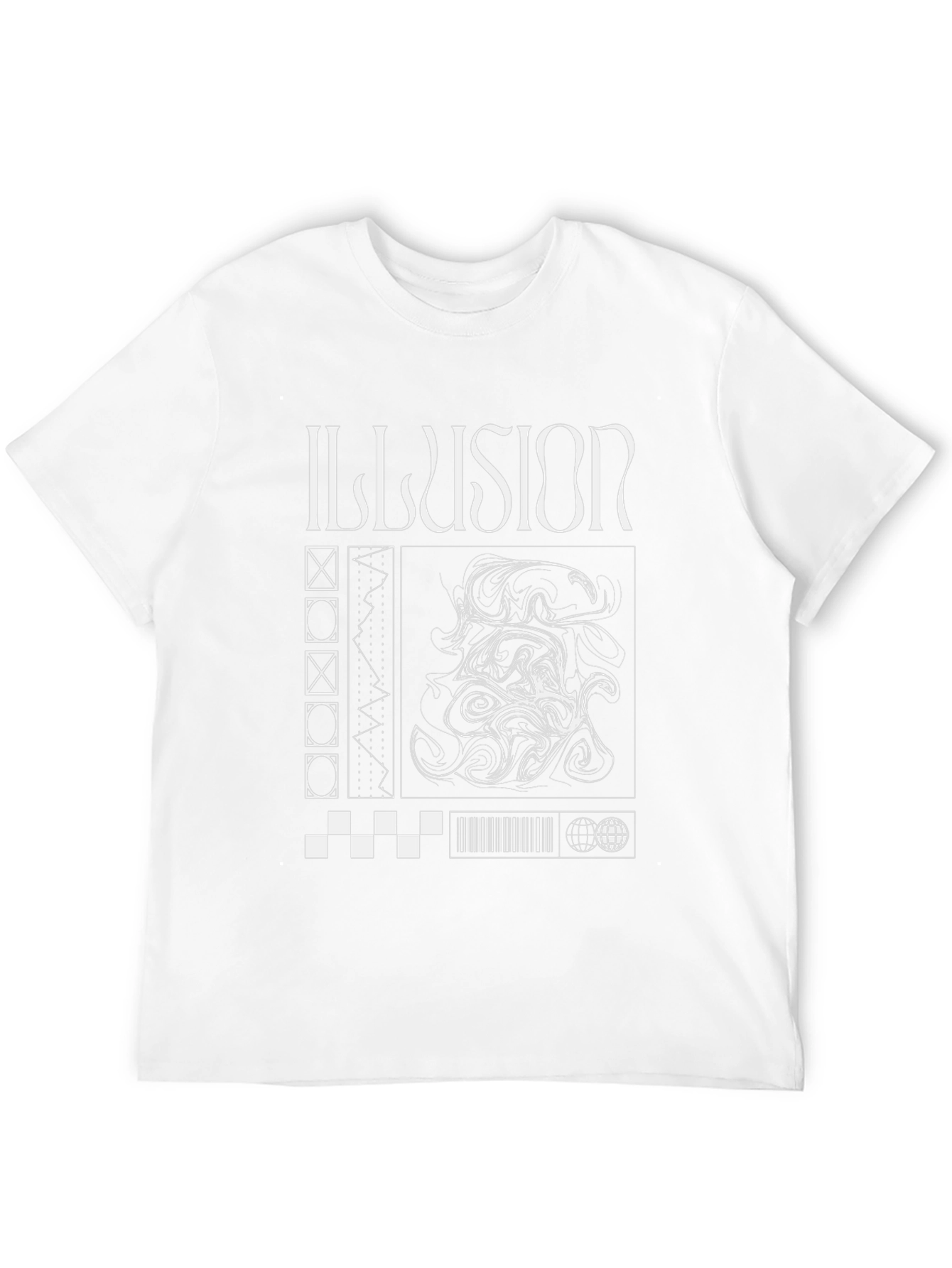 Illusion Graphic Print Black T-Shirt