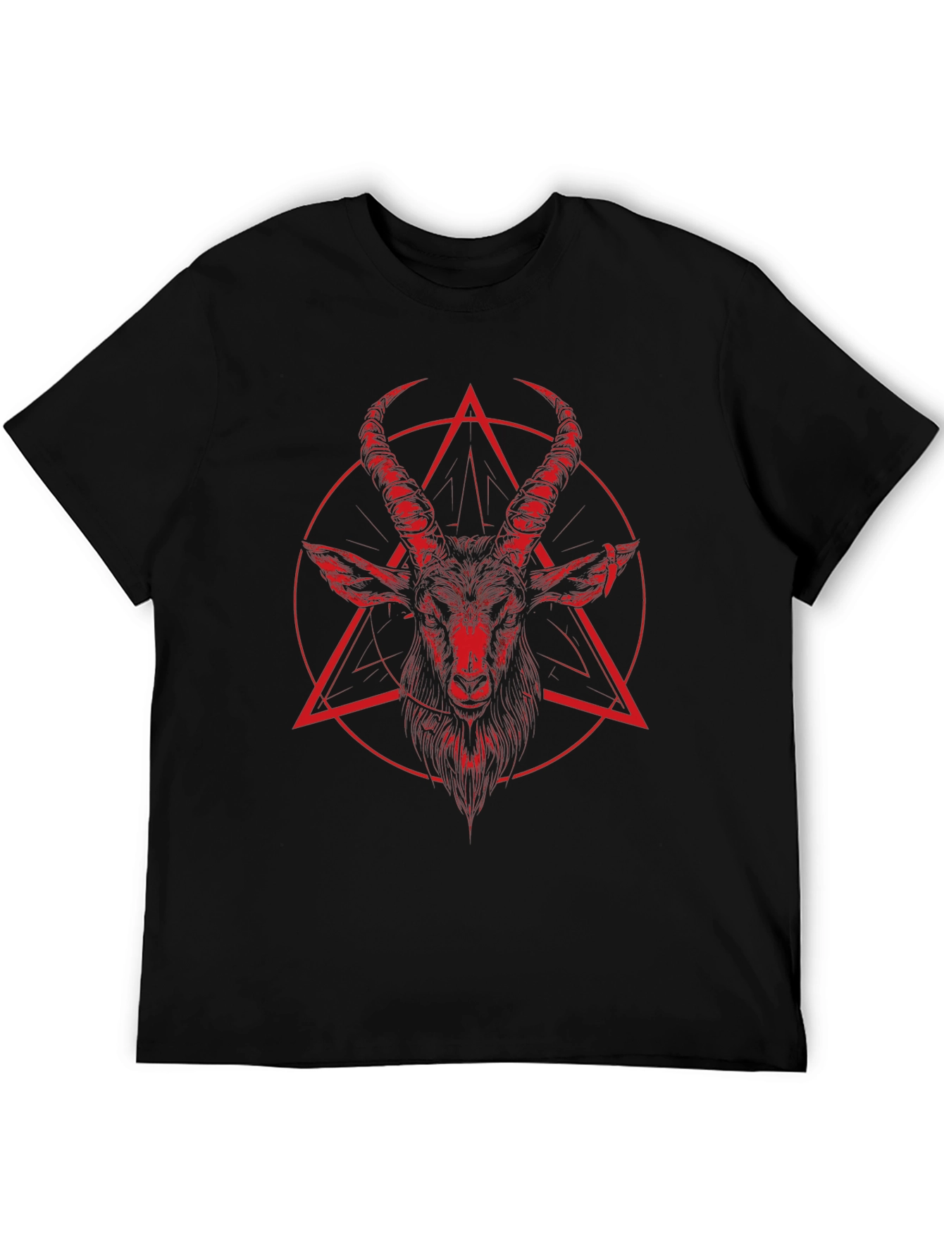 Baphomet Graphic Tee - Dark Aesthetic Cotton T-Shirt