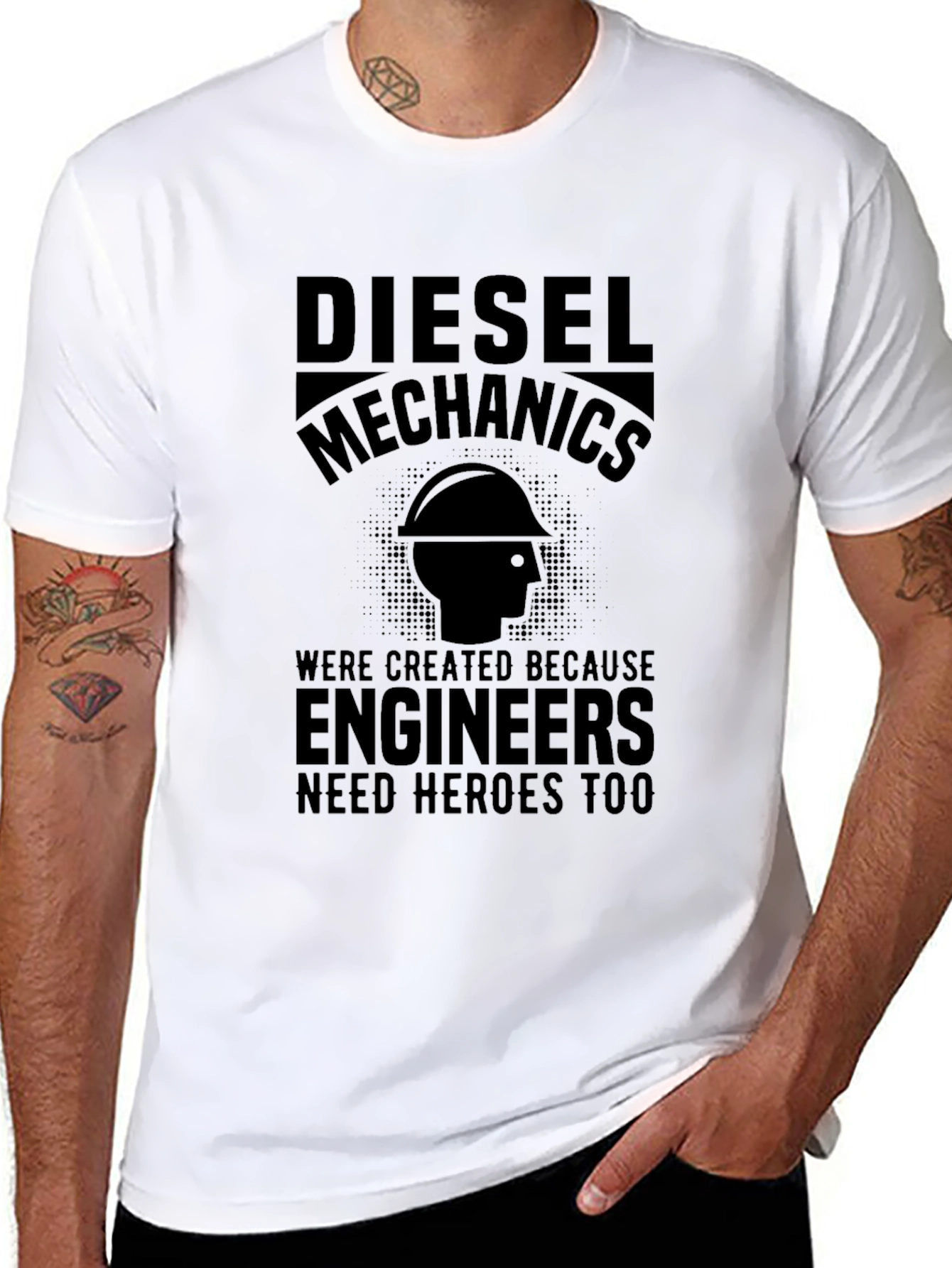 Diesel Mechanics Engineers Hero Black T-Shirt
