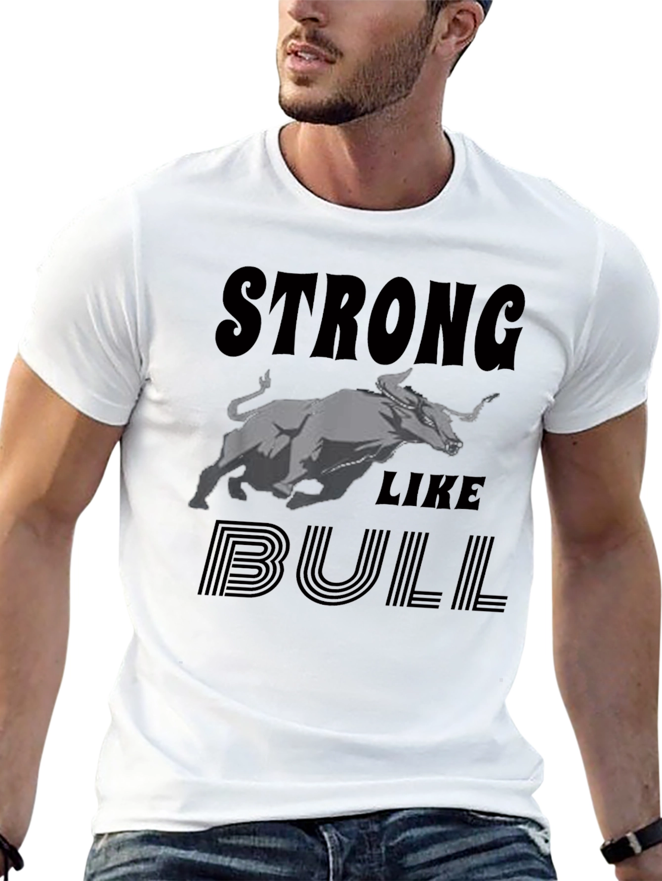 Strong Like Bull Graphic Tee - Black