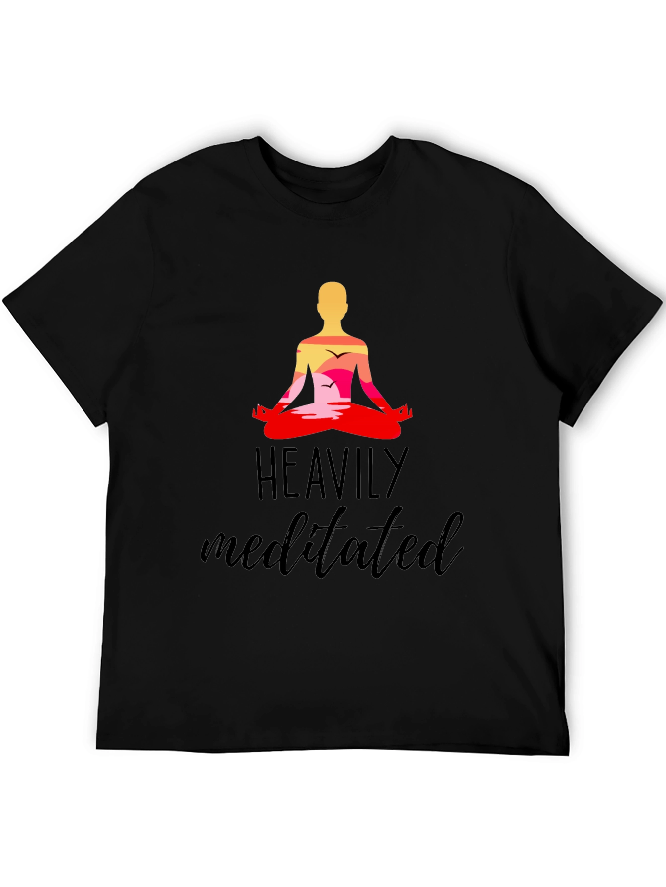 Heavily Meditated Black Graphic T-Shirt