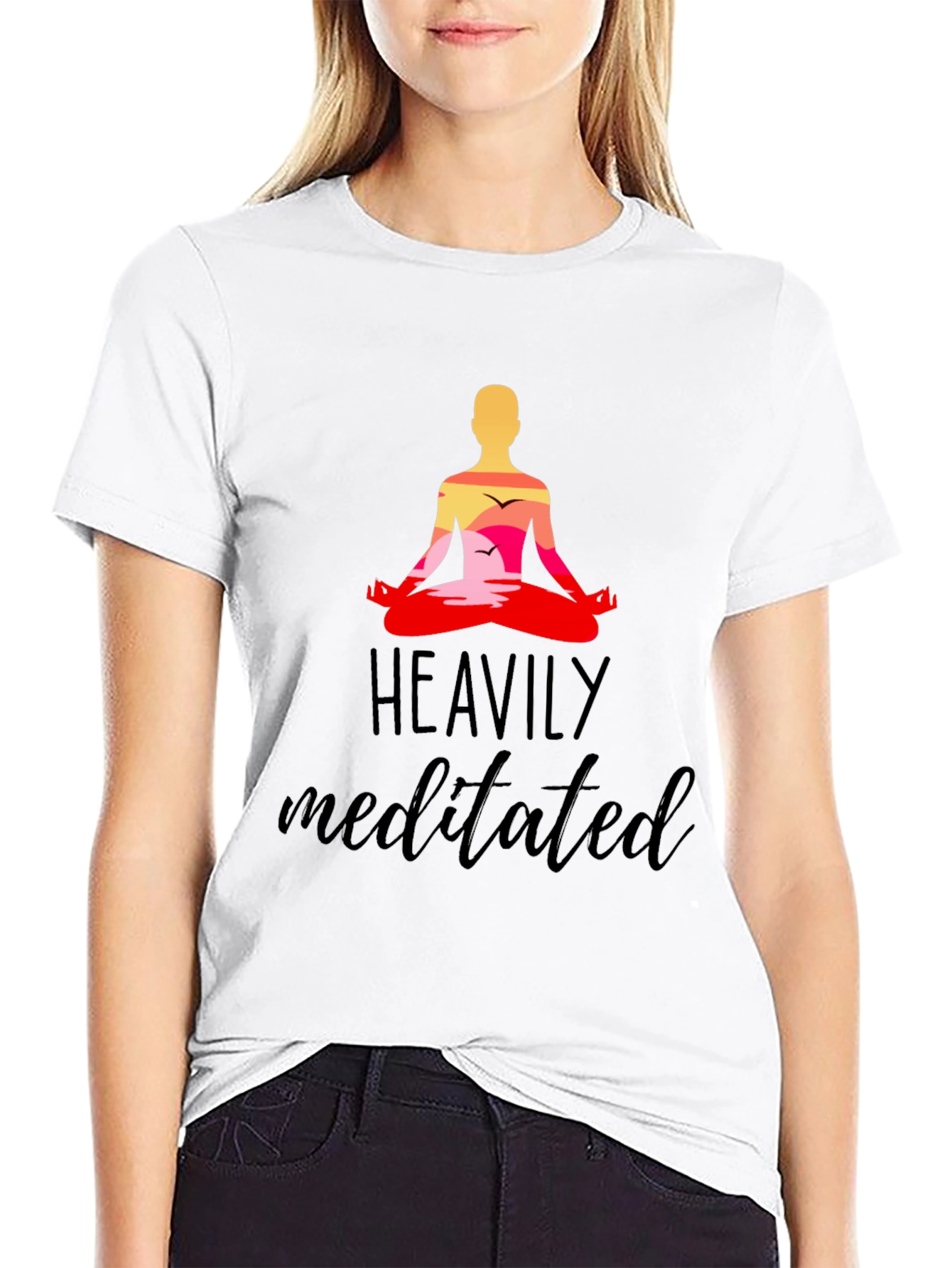 Heavily Meditated Black Graphic T-Shirt