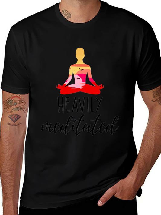 Heavily Meditated Black Graphic T-Shirt