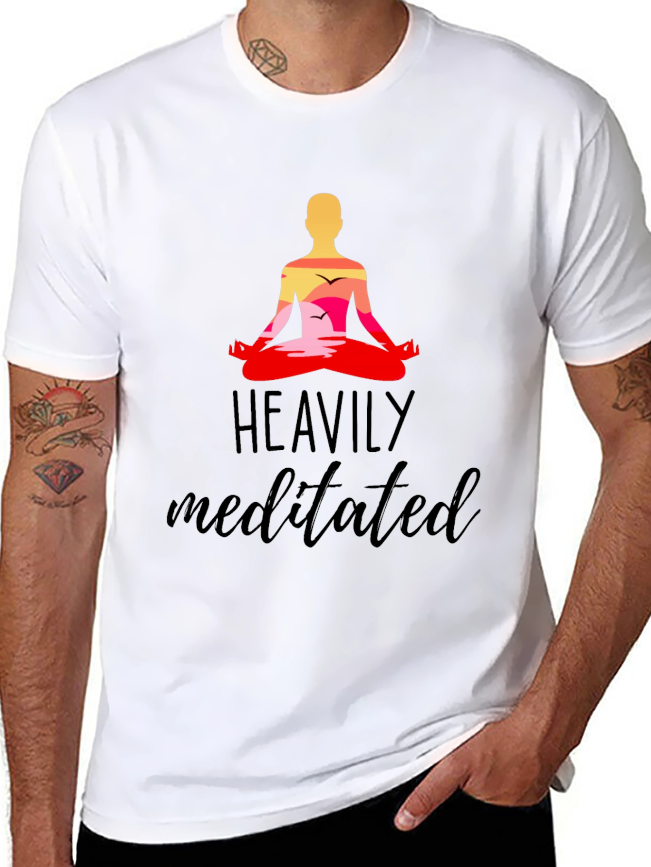Heavily Meditated Black Graphic T-Shirt