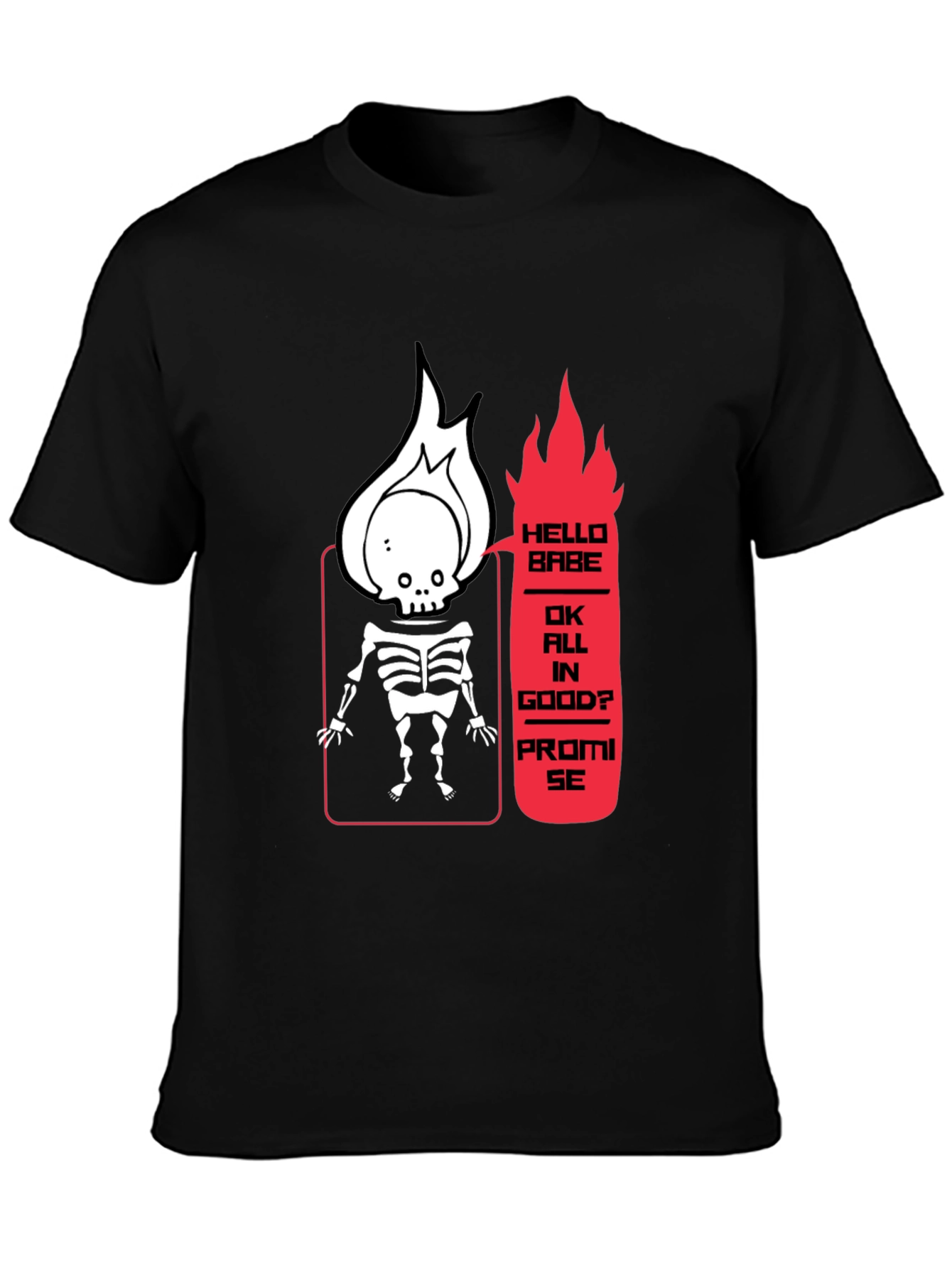 Skeleton Flame Graphic Tee - Hello Babe