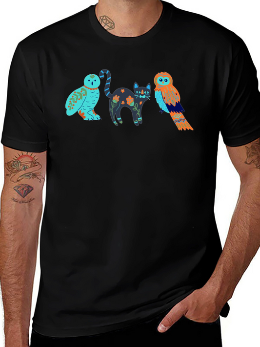 Alebrije T-Shirt: Colorful Owl and Cat Design