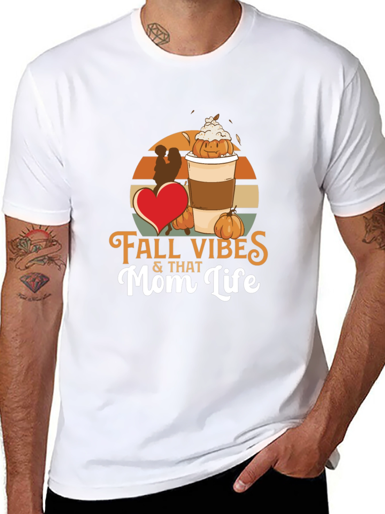 Fall Vibes & That Mom Life Black T-Shirt
