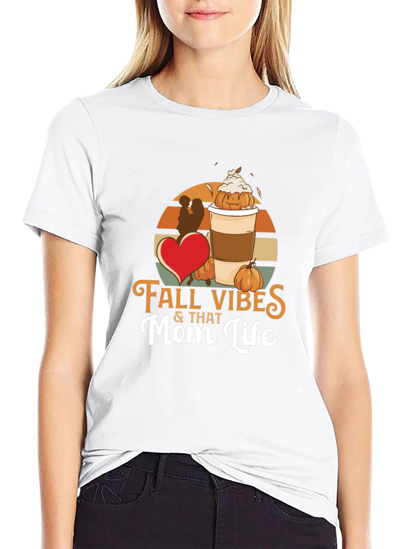 Fall Vibes & That Mom Life Black T-Shirt
