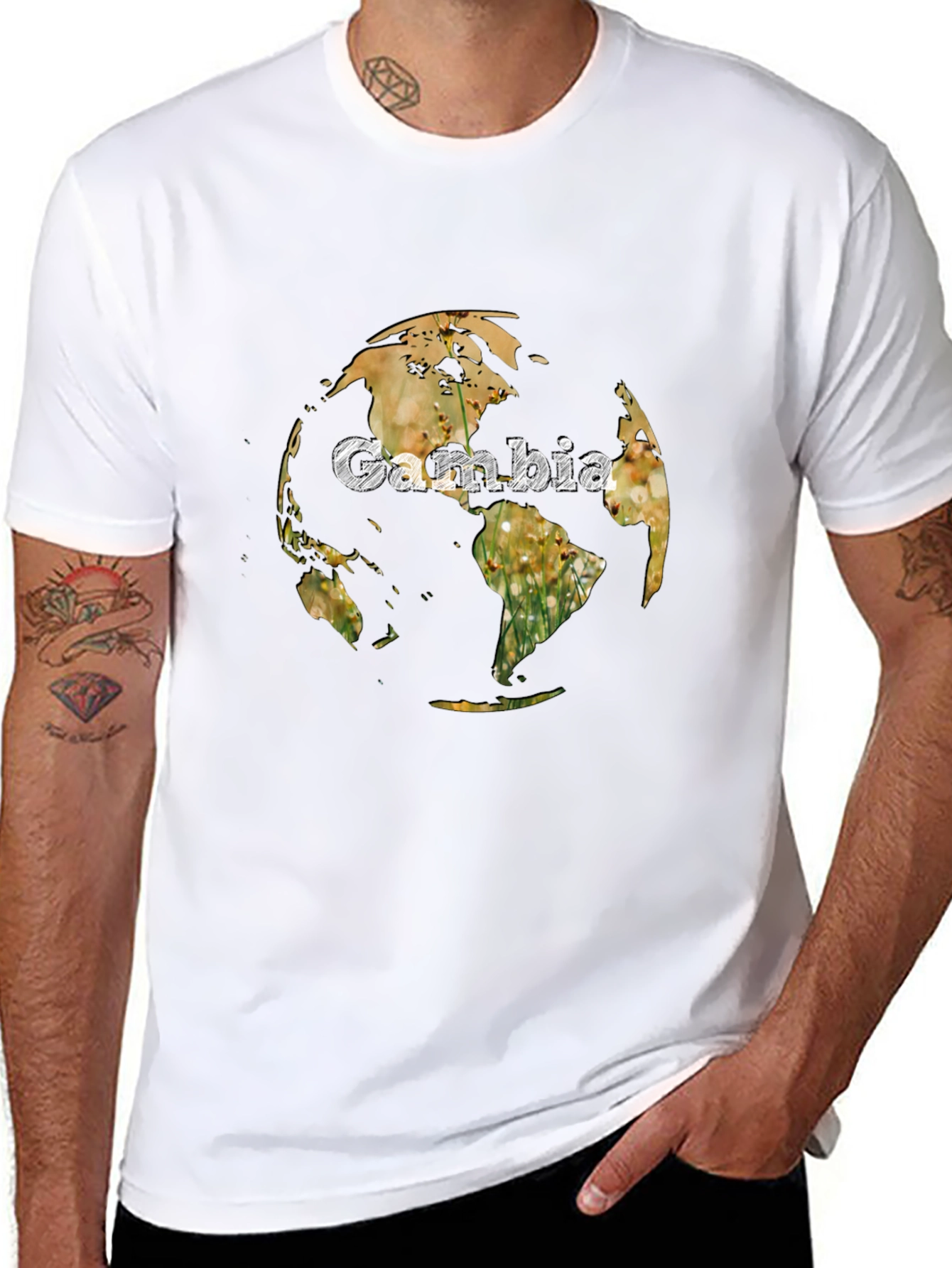 Gambia Globe Graphic Tee - Unique Design