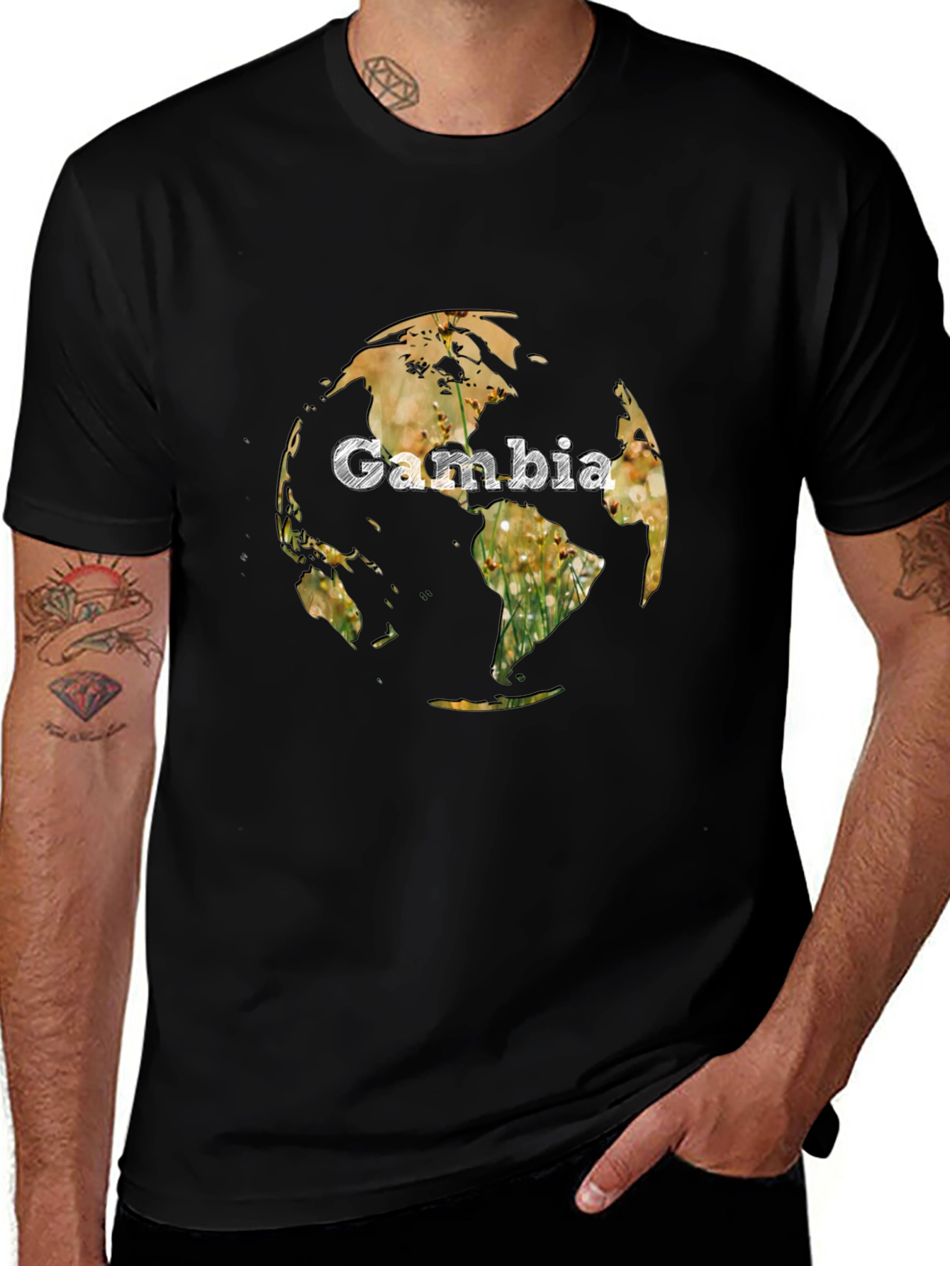 Gambia Globe Graphic Tee - Unique Design