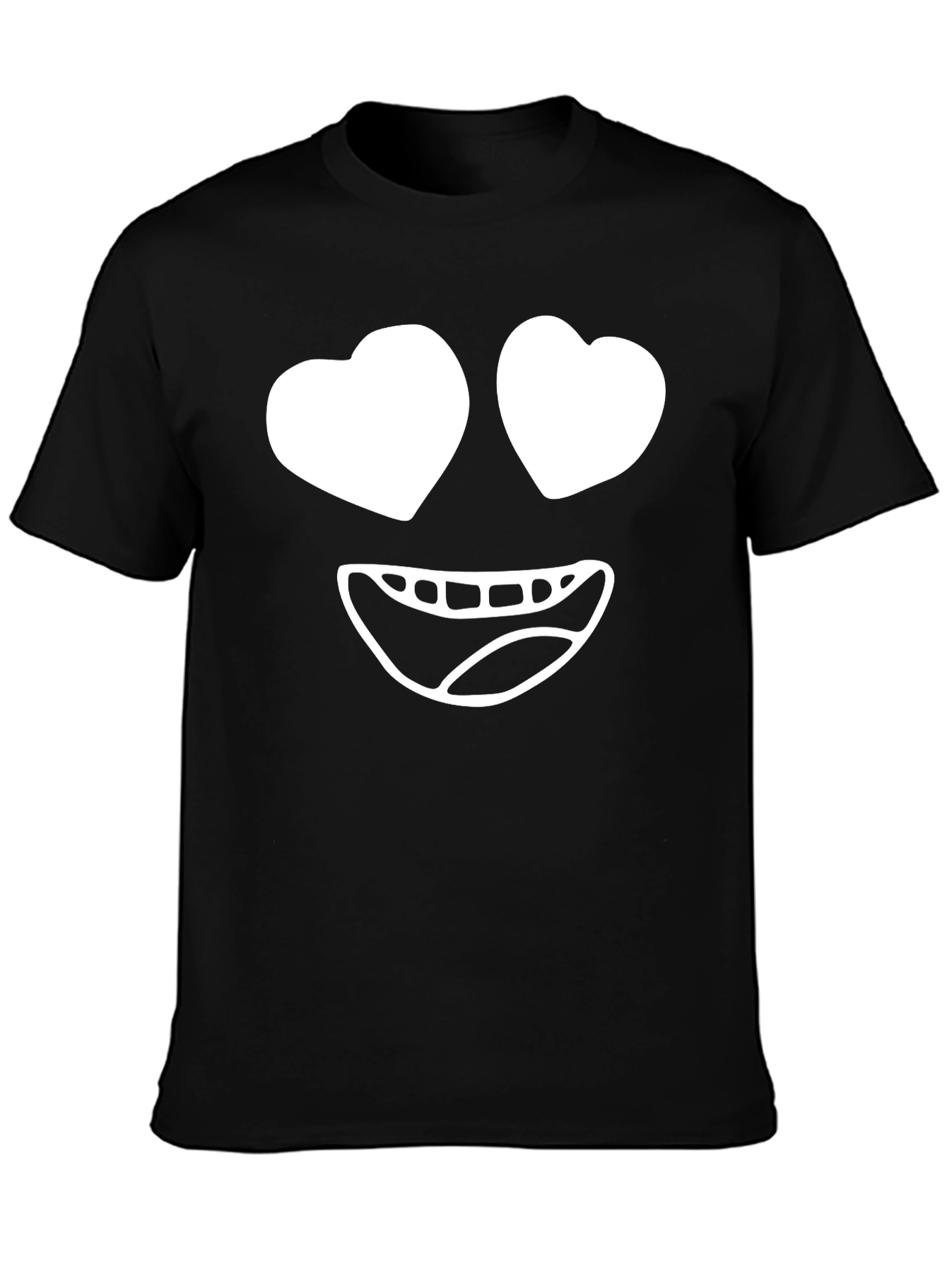 Heart Eyes Emoji Black T-Shirt