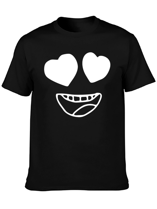 Heart Eyes Emoji Black T-Shirt