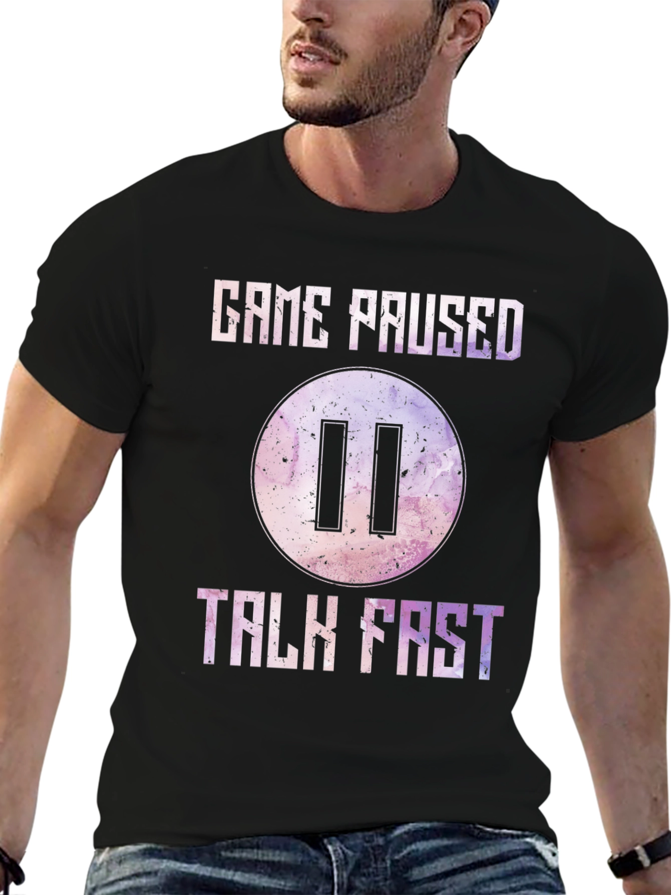 Game Paused Talk Fast Graphic Tee