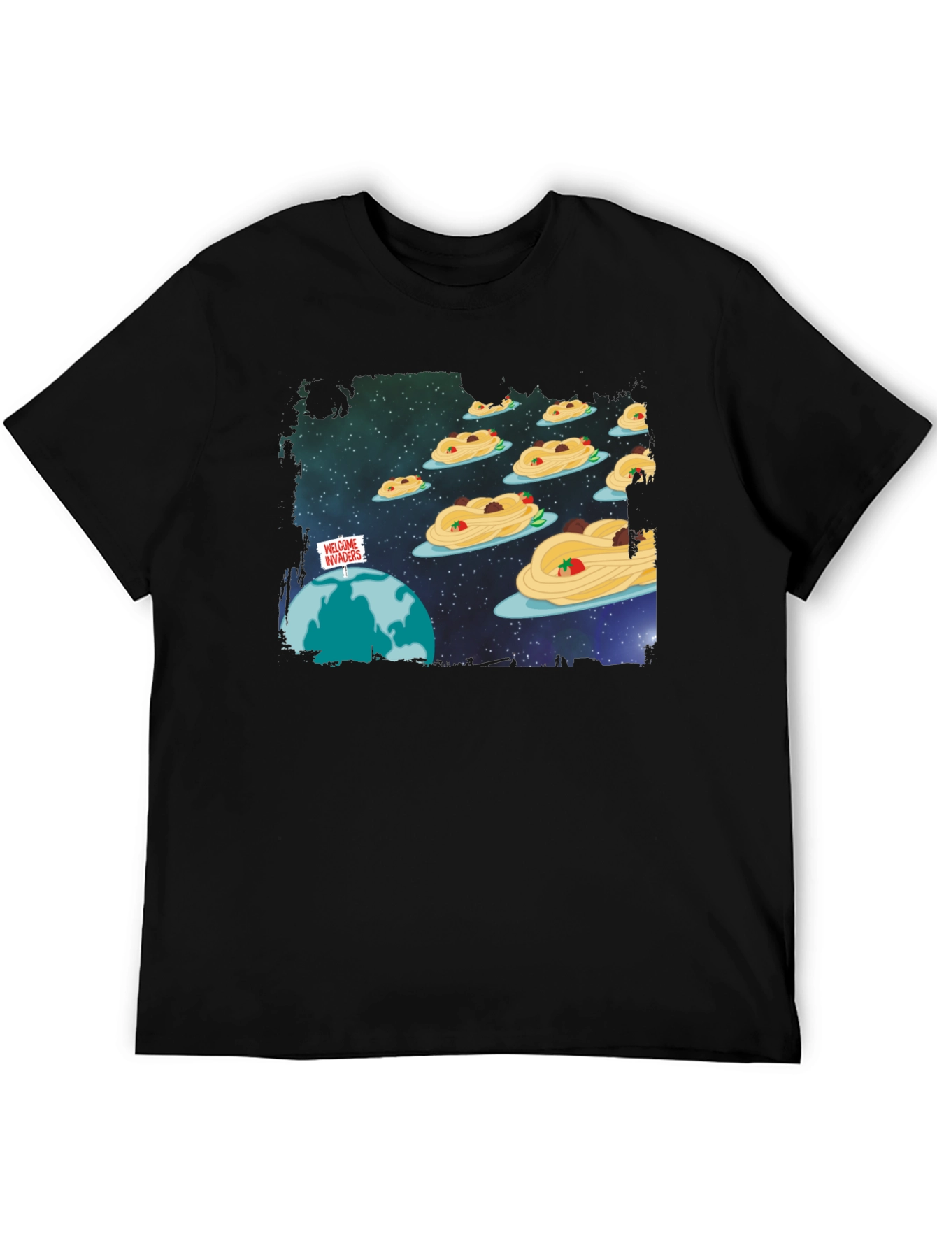 Spaghetti Invasion T-Shirt - Humorous Graphic Tee