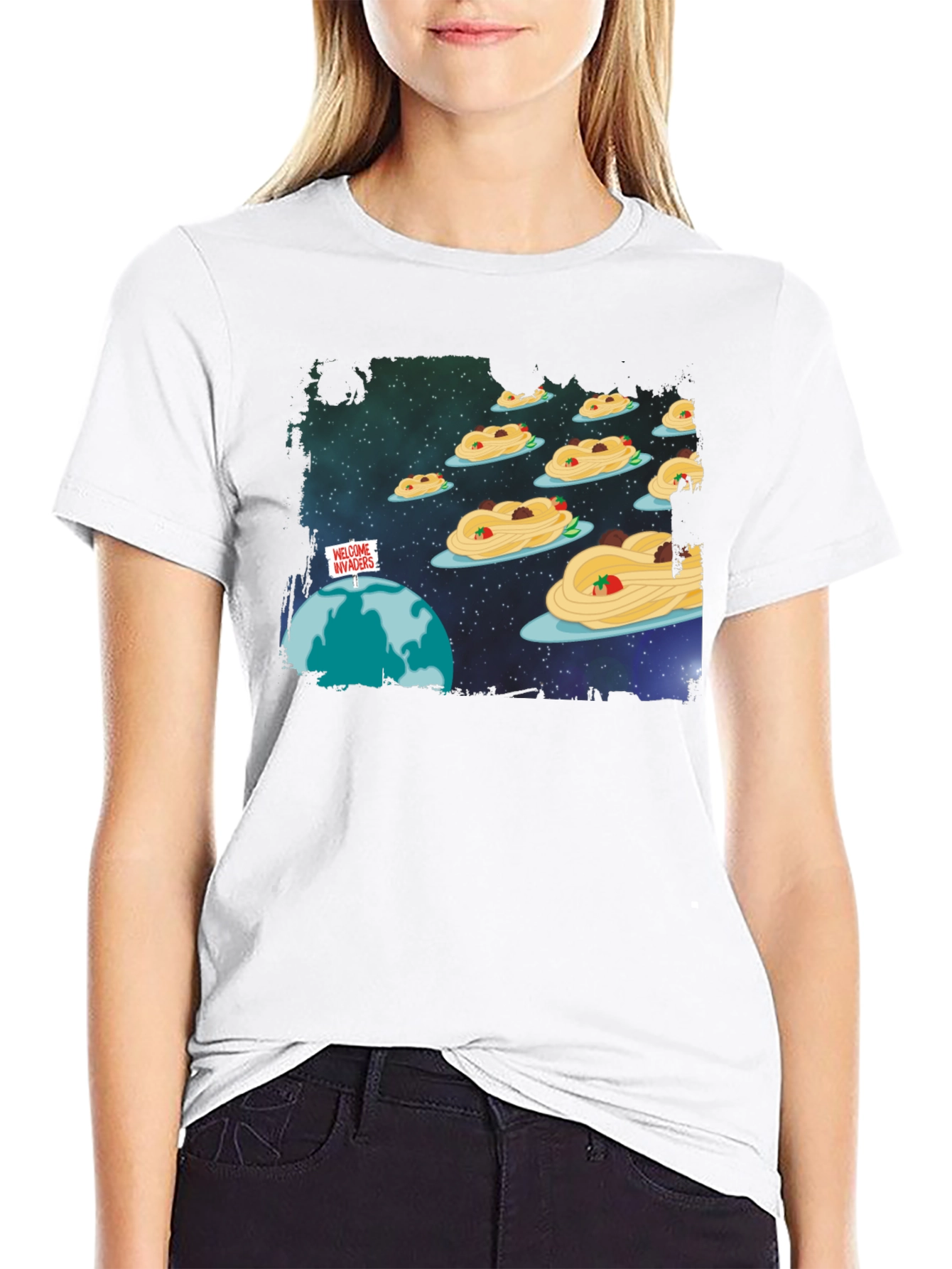 Spaghetti Invasion T-Shirt - Humorous Graphic Tee