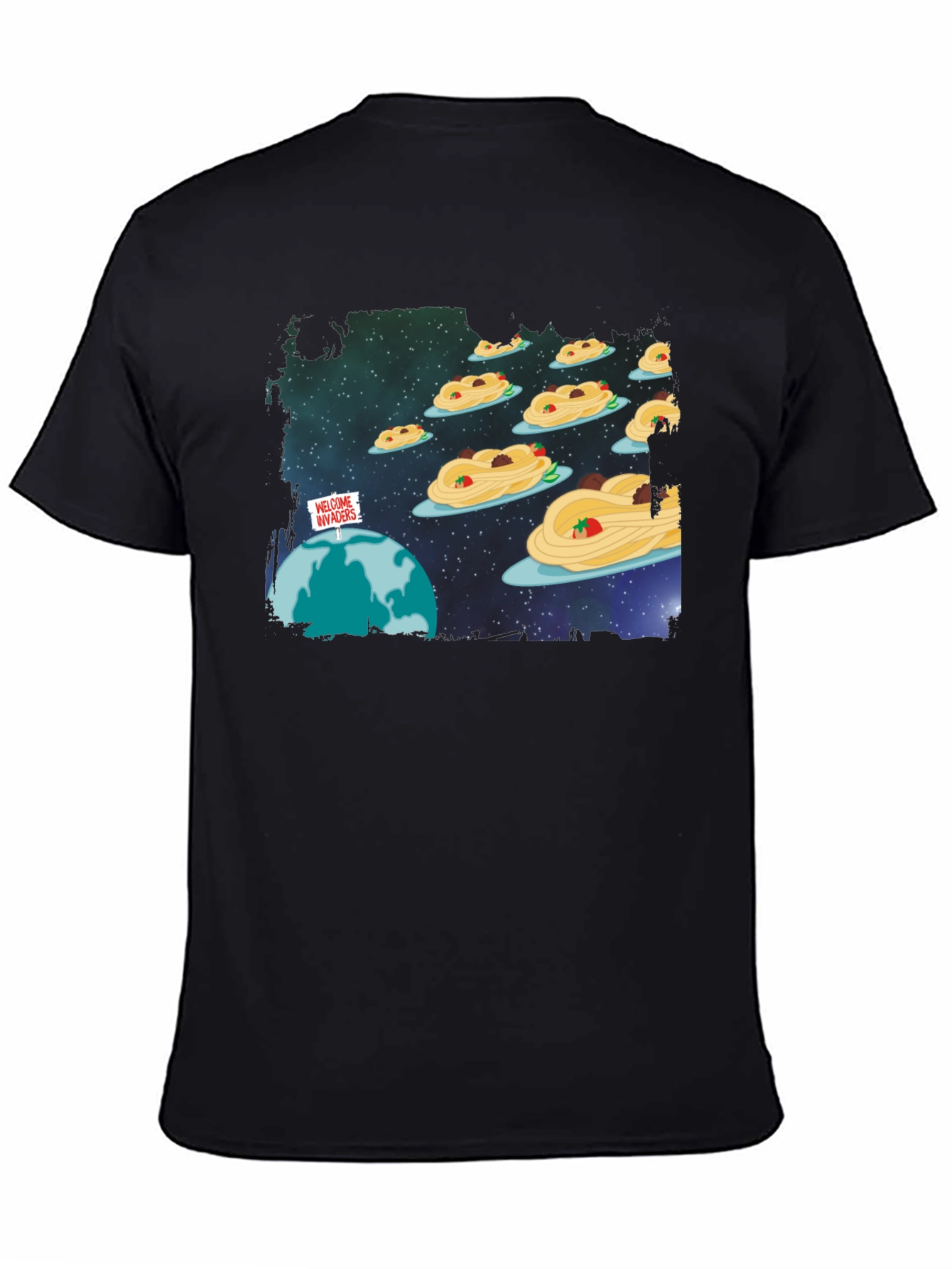 Spaghetti Invasion T-Shirt - Humorous Graphic Tee