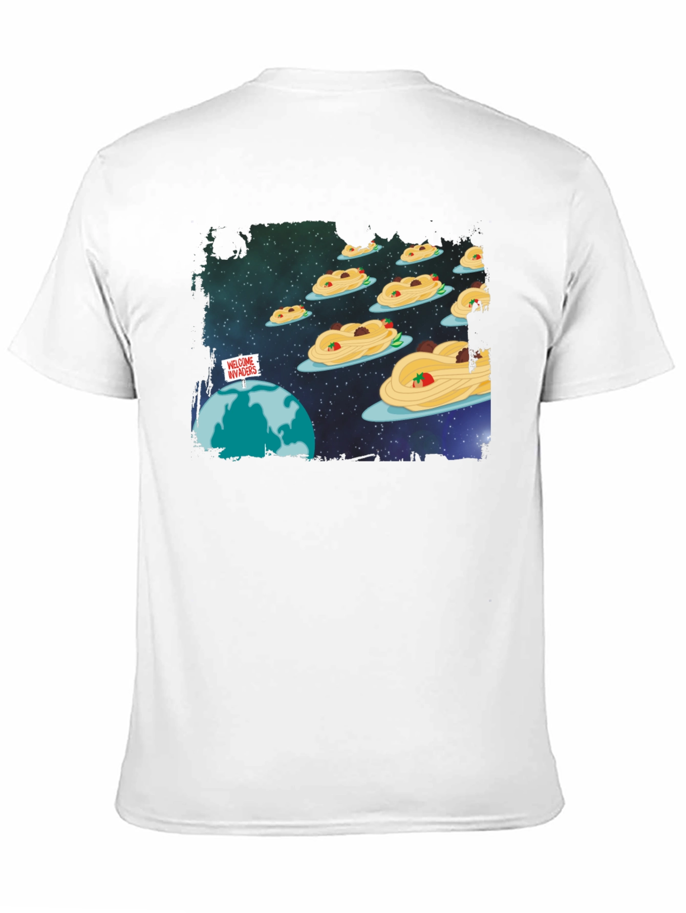 Spaghetti Invasion T-Shirt - Humorous Graphic Tee