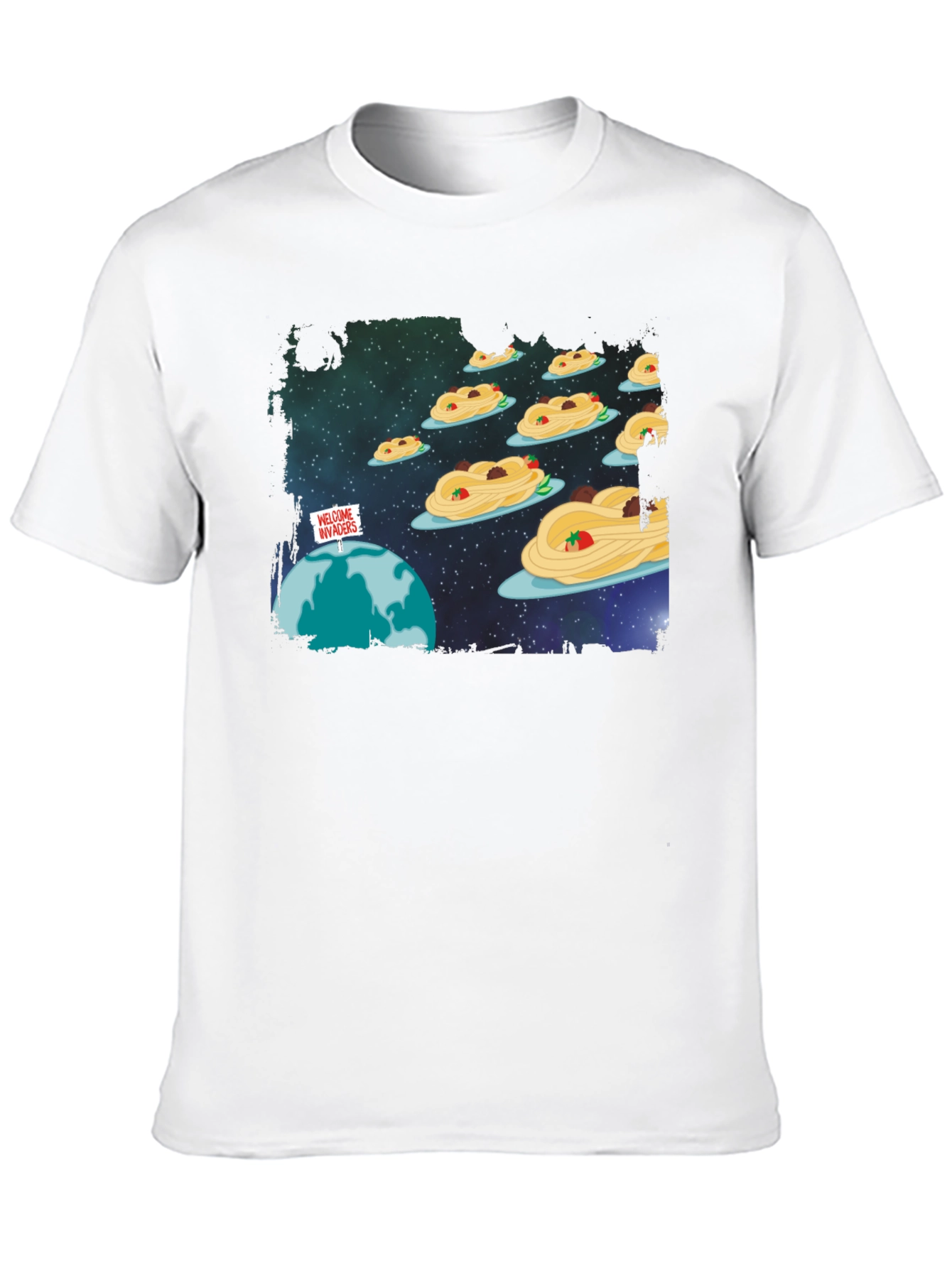 Spaghetti Invasion T-Shirt - Humorous Graphic Tee