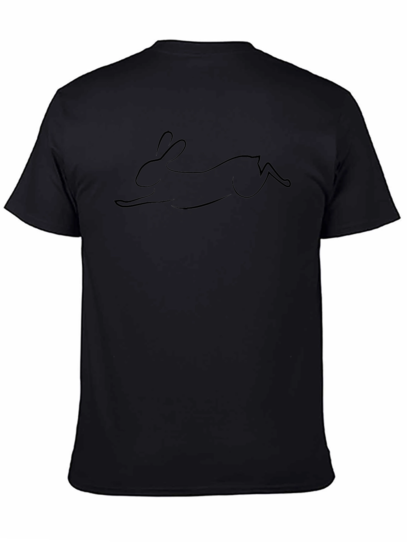 Black Rabbit Outline Graphic Tee