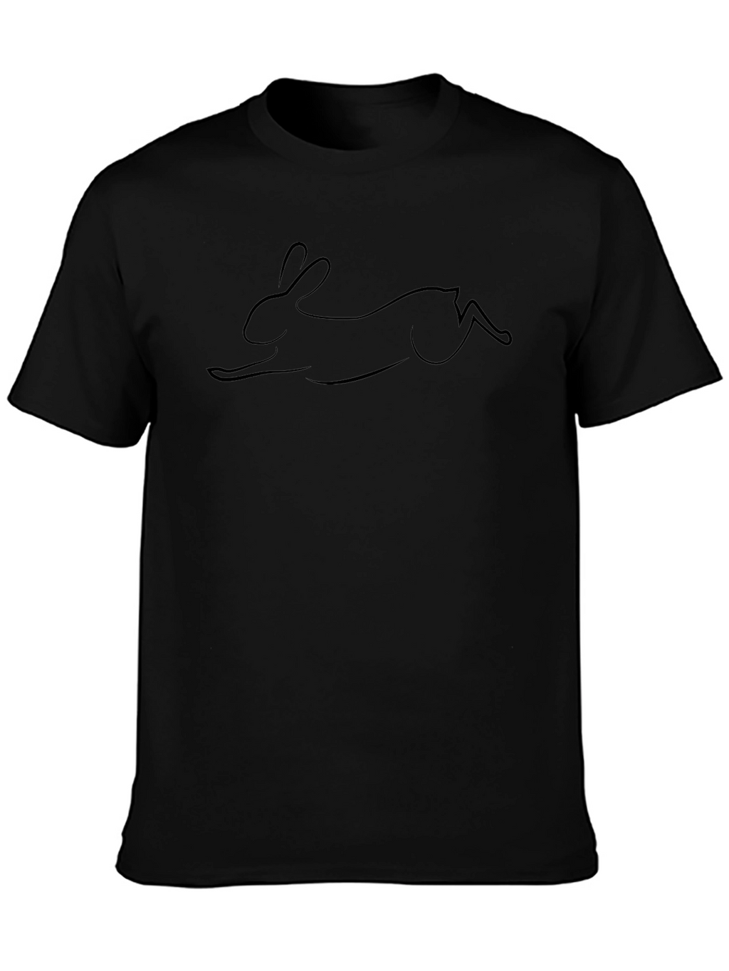 Black Rabbit Outline Graphic Tee