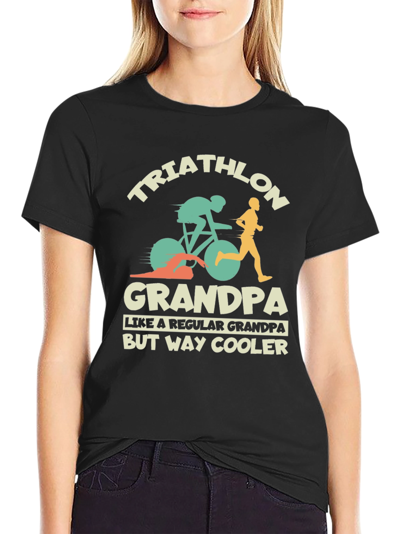 Triathlon Grandpa T-Shirt - Cool Grandfather Tee