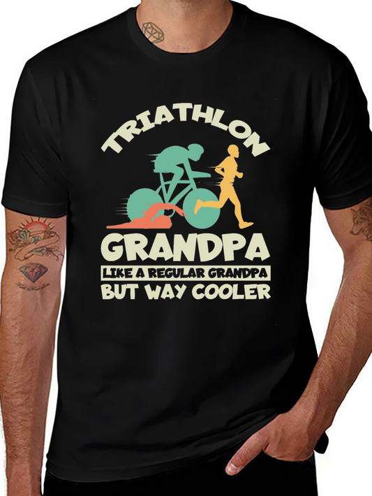 Triathlon Grandpa T-Shirt - Cool Grandfather Tee