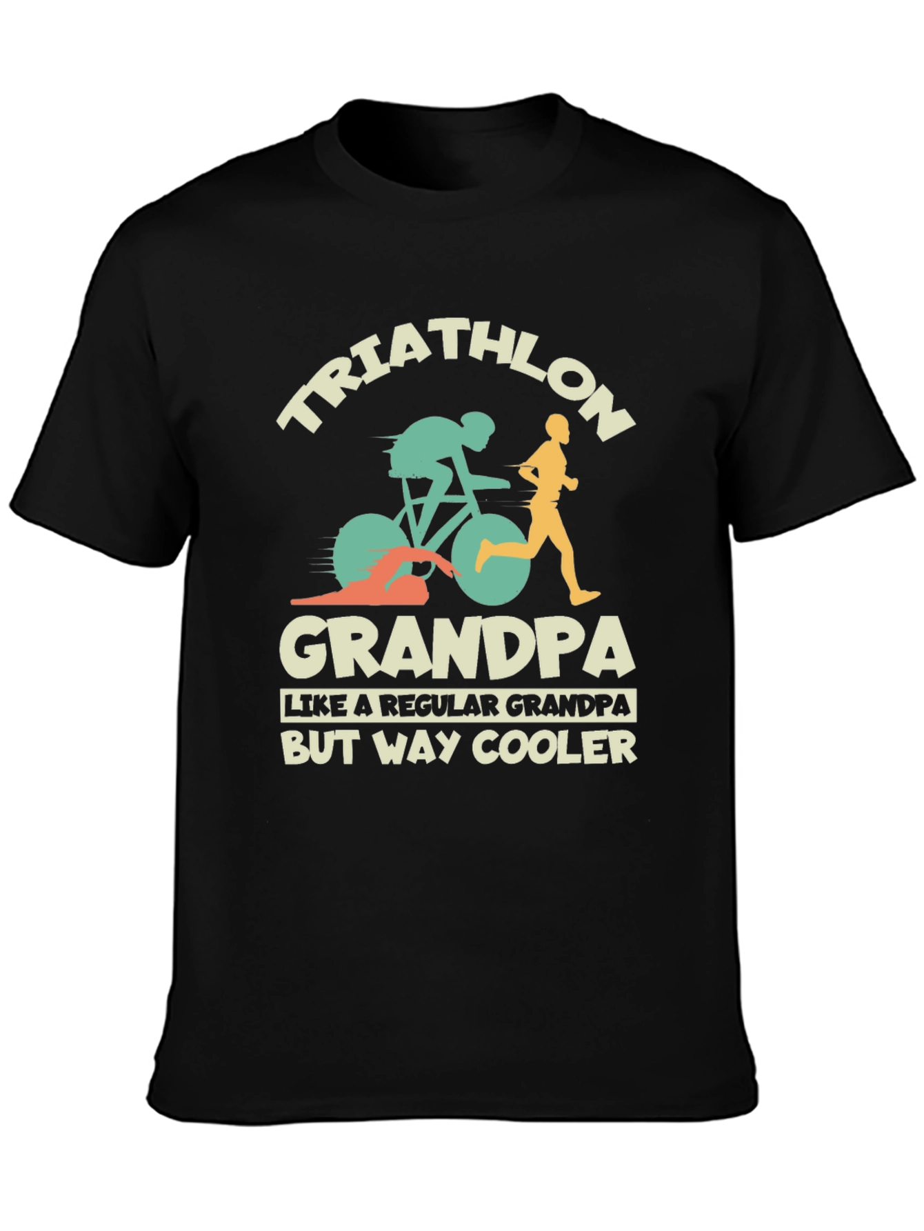 Triathlon Grandpa T-Shirt - Cool Grandfather Tee
