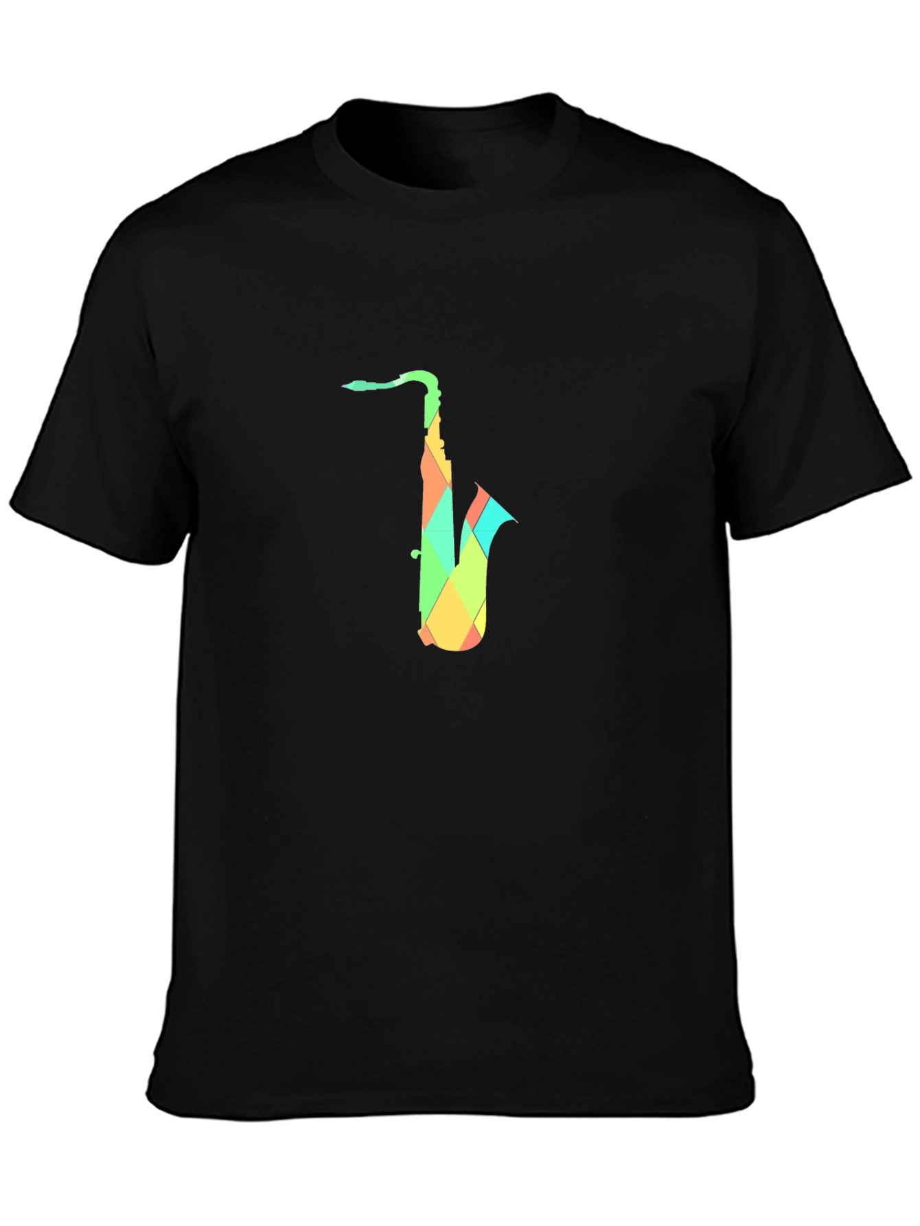 Geometric Saxophone Graphic T-Shirt