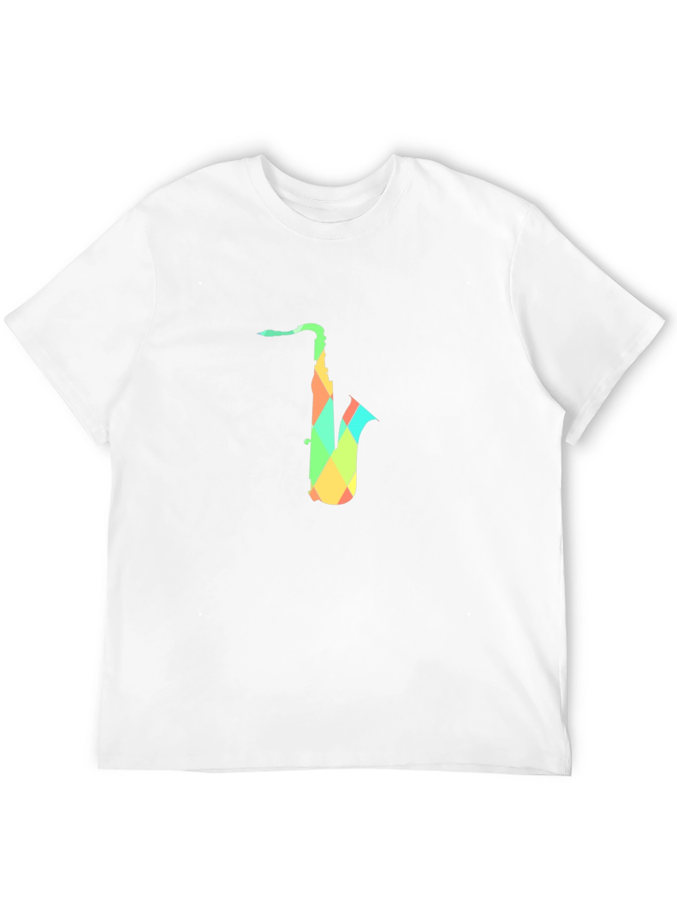 Geometric Saxophone Graphic T-Shirt