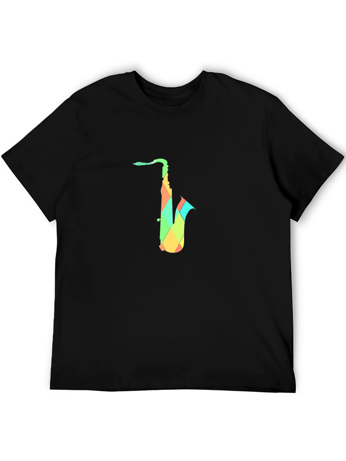 Geometric Saxophone Graphic T-Shirt