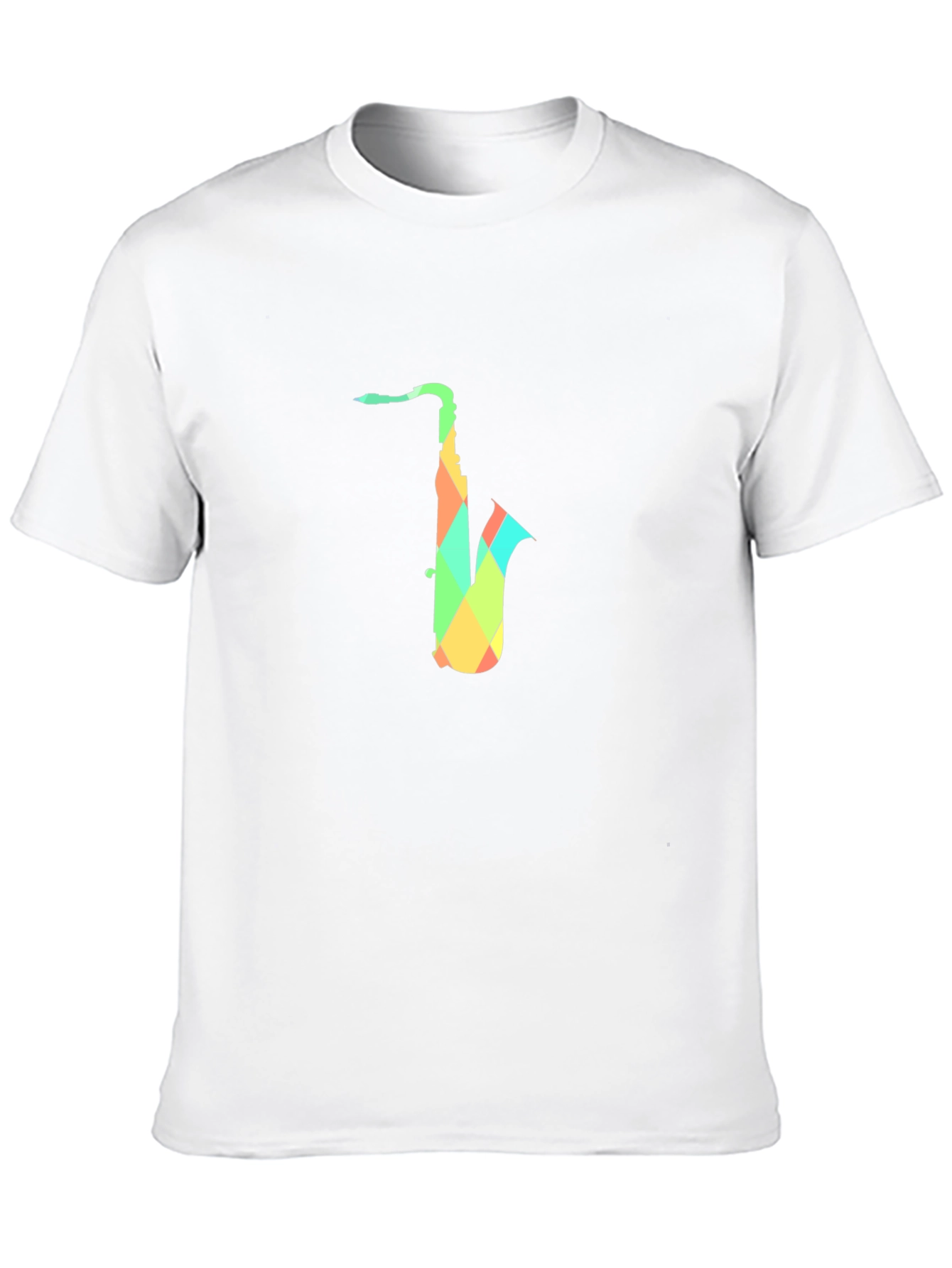 Geometric Saxophone Graphic T-Shirt
