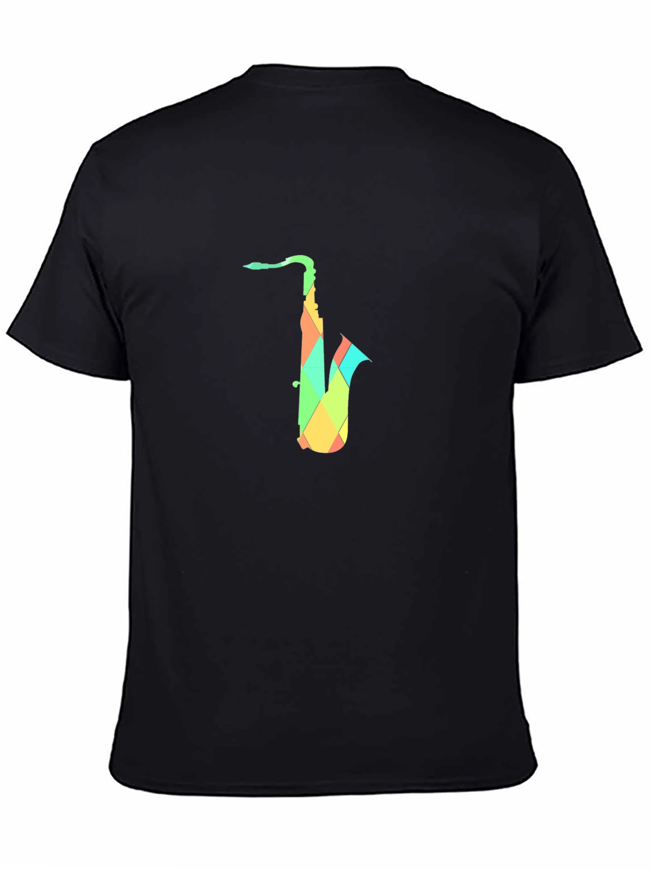 Geometric Saxophone Graphic T-Shirt