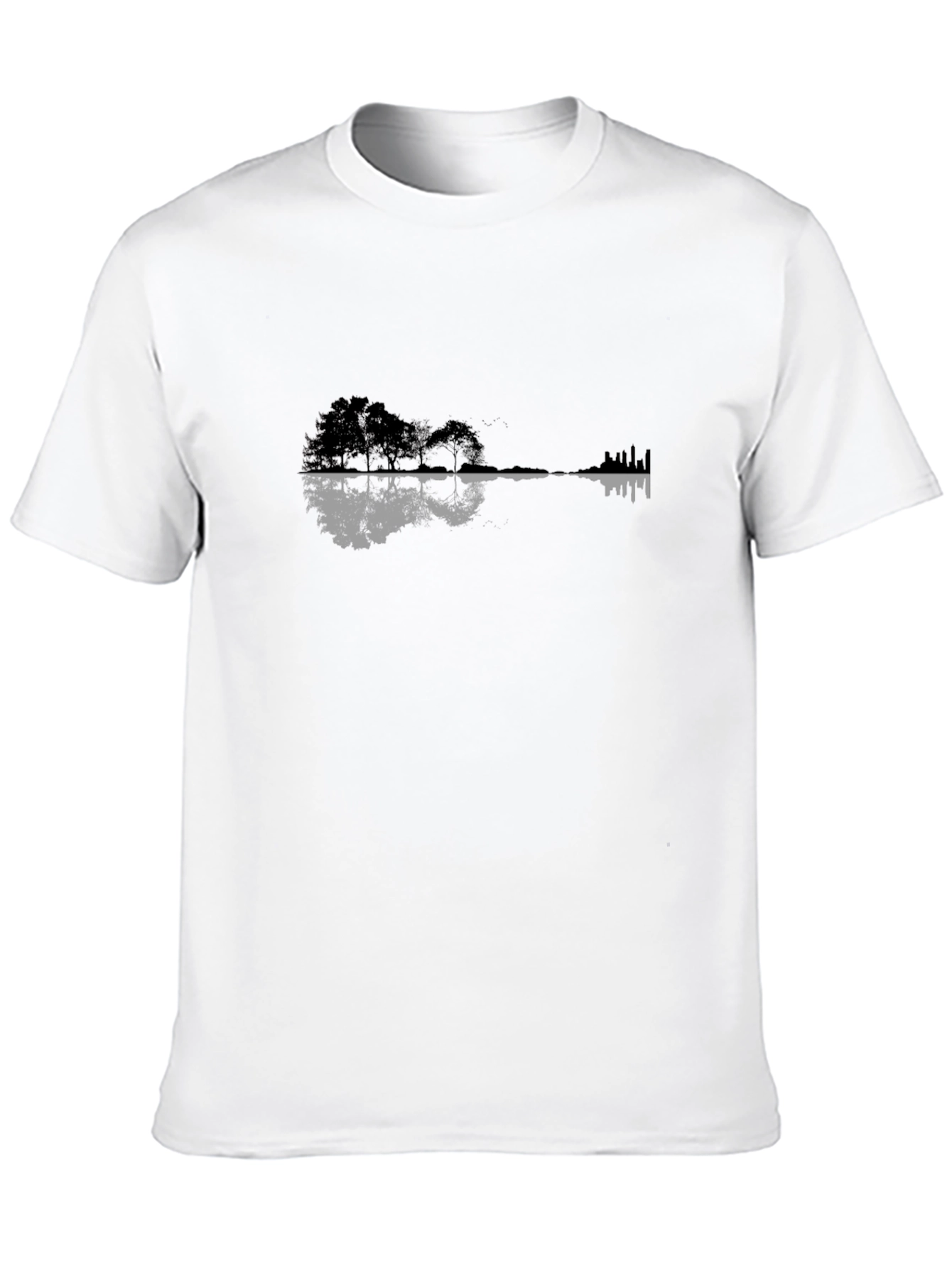 Nature Guitar Graphic Tee - Black Cotton Blend