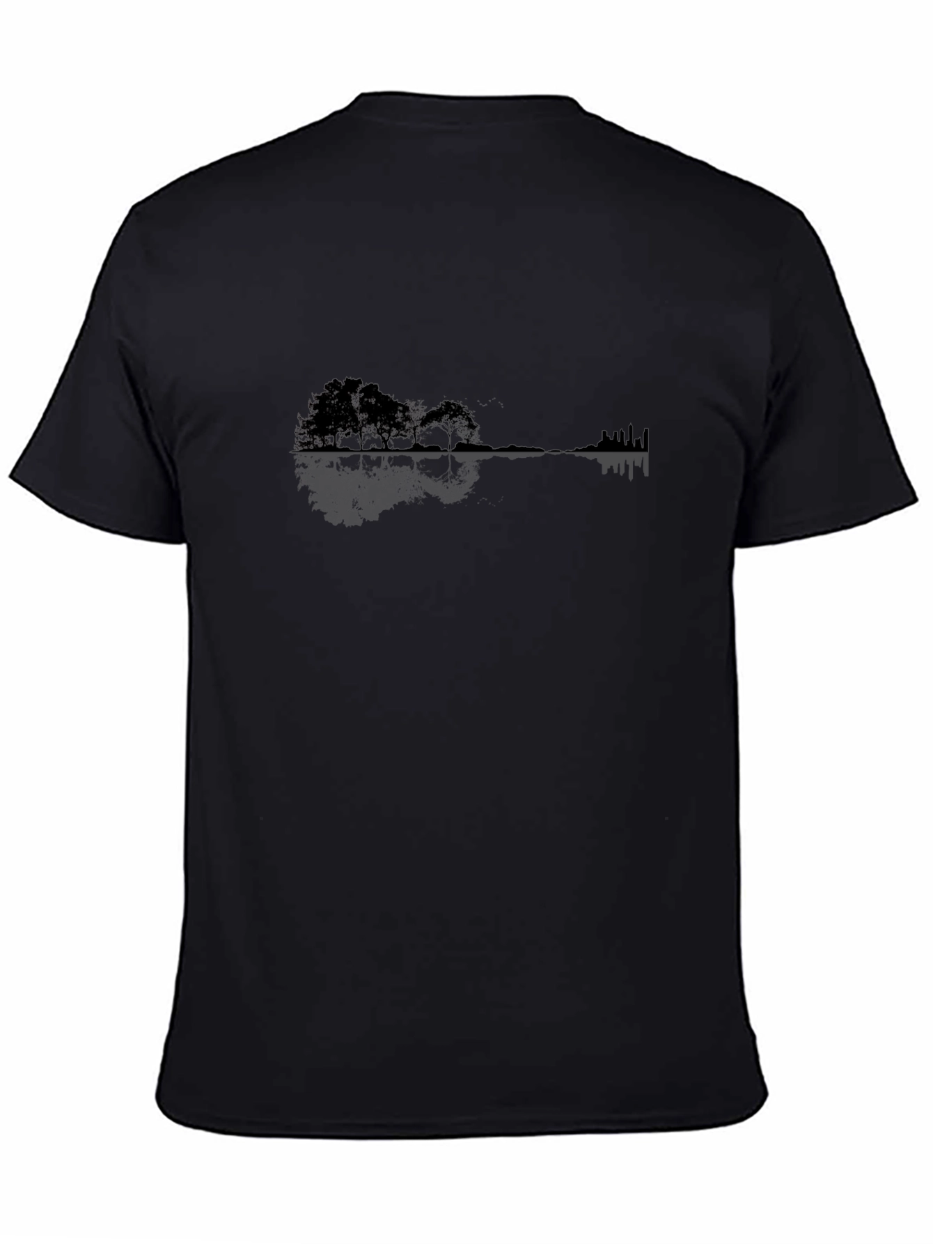 Nature Guitar Graphic Tee - Black Cotton Blend