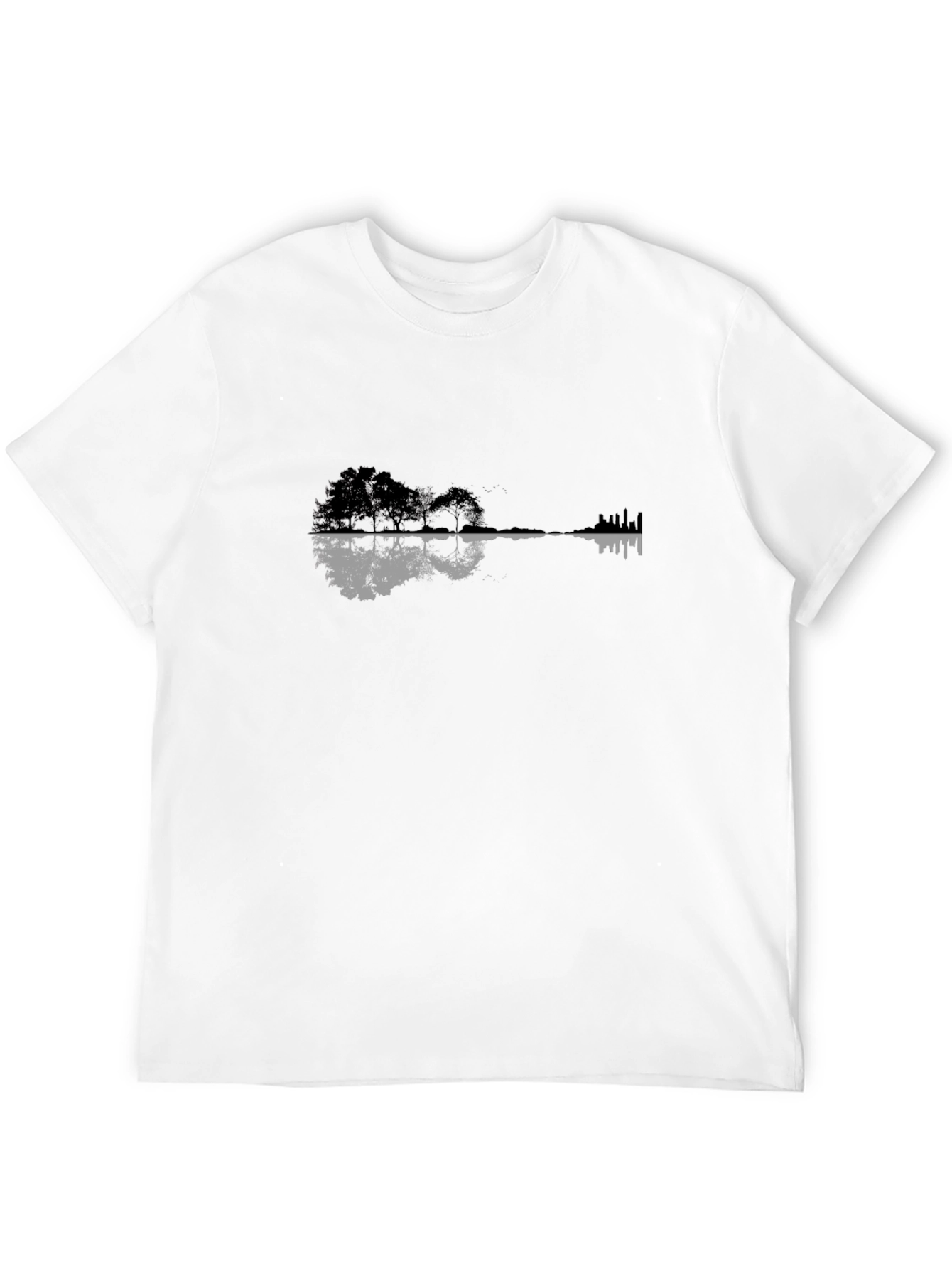 Nature Guitar Graphic Tee - Black Cotton Blend