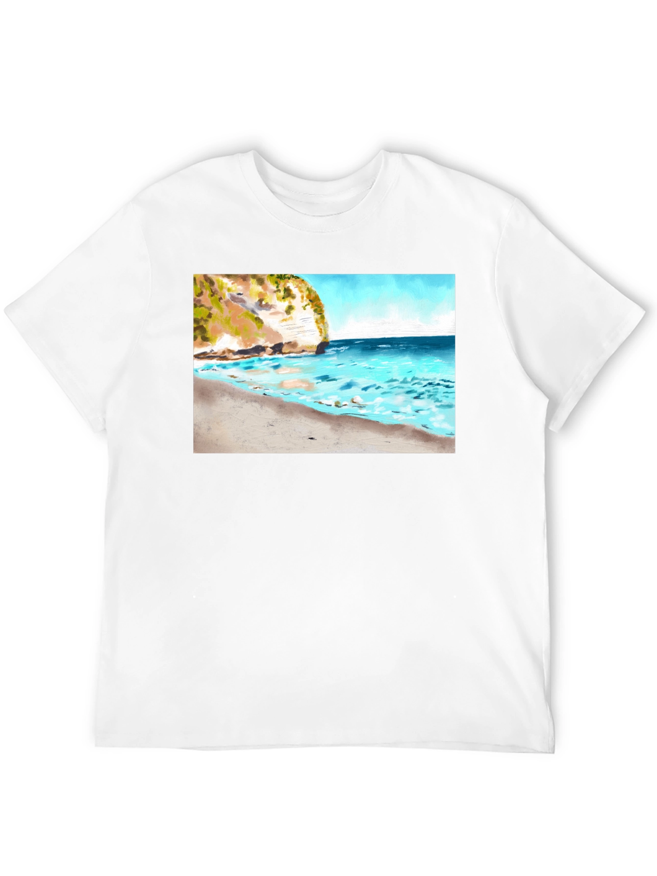 Beach Cliff T-Shirt - Scenic Ocean View Tee